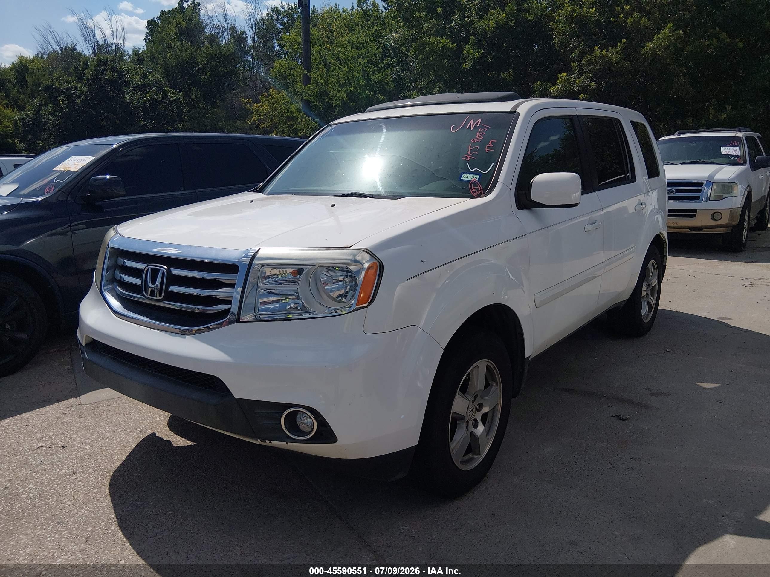 2012 Honda Pilot Ex-l White vin: 5FNYF3H6XCB034559