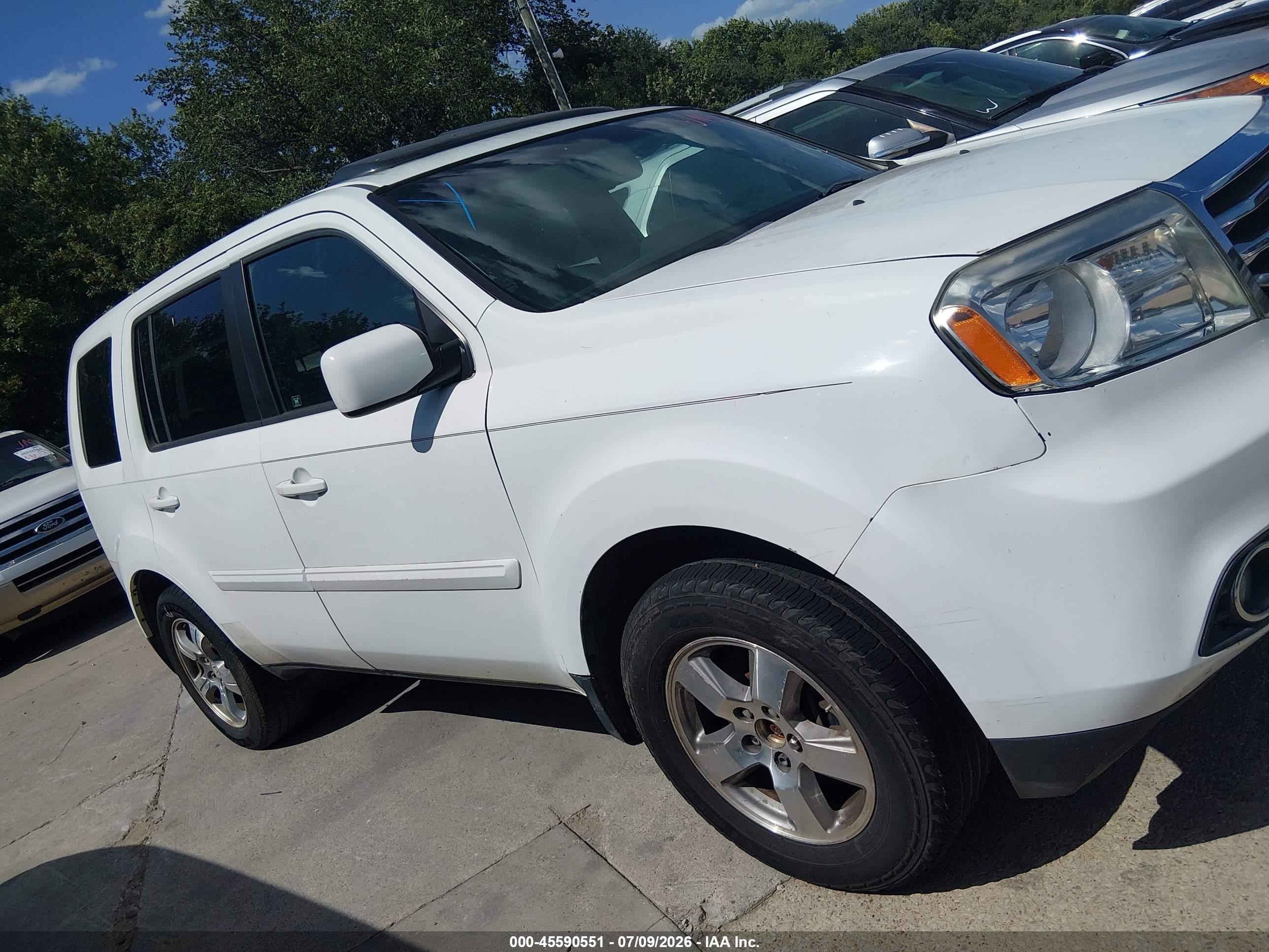 2012 Honda Pilot Ex-l White vin: 5FNYF3H6XCB034559