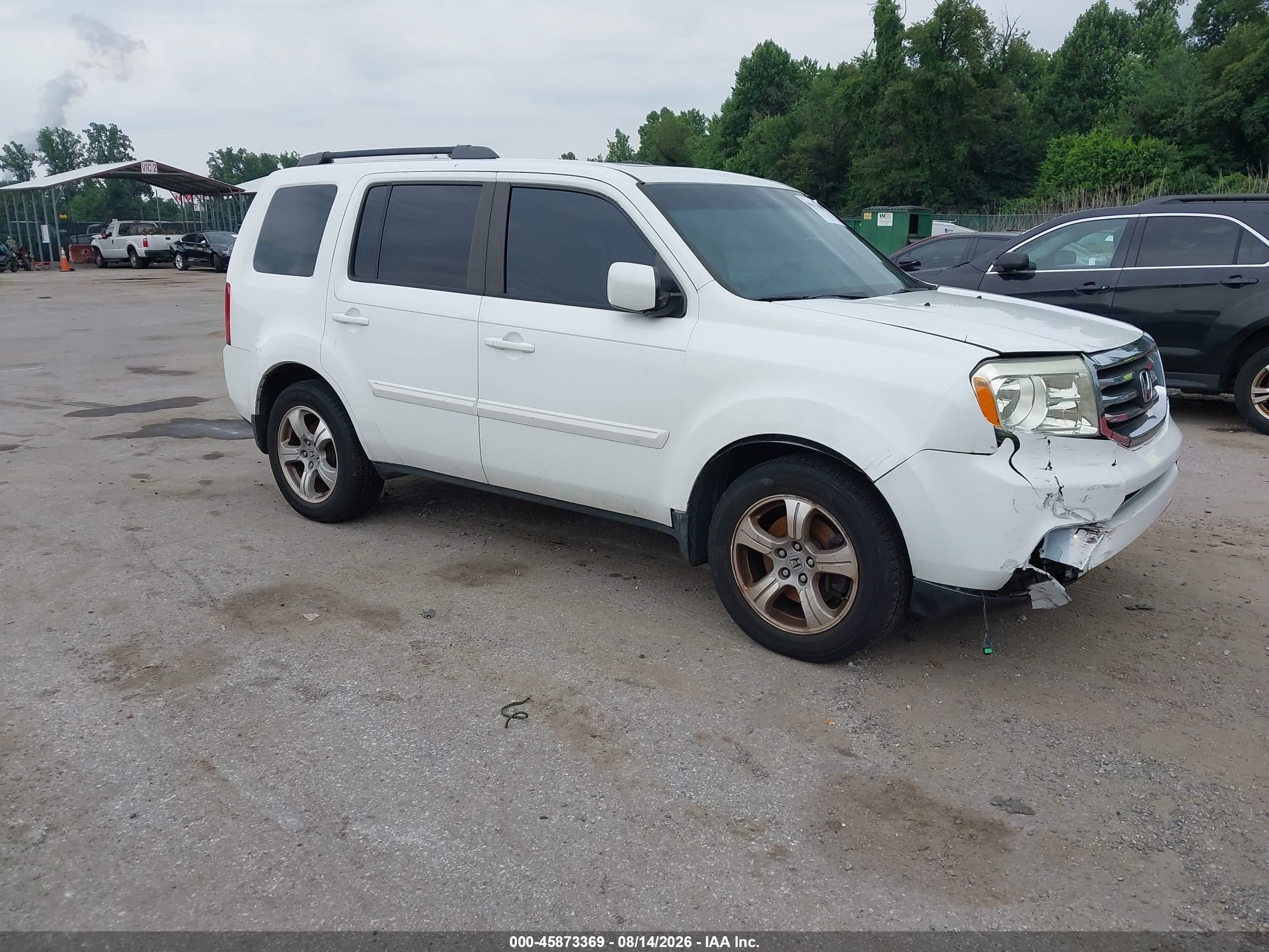 2013 Honda Pilot Ex-l White vin: 5FNYF3H6XDB036197