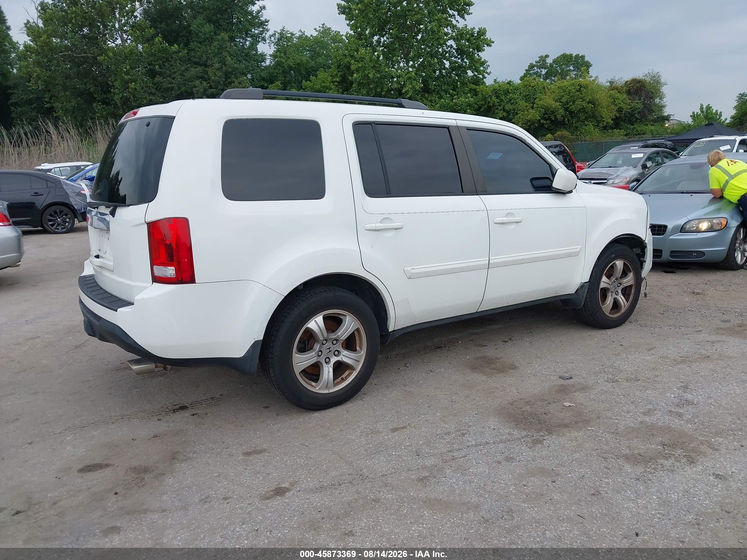 2013 Honda Pilot Ex-l White vin: 5FNYF3H6XDB036197