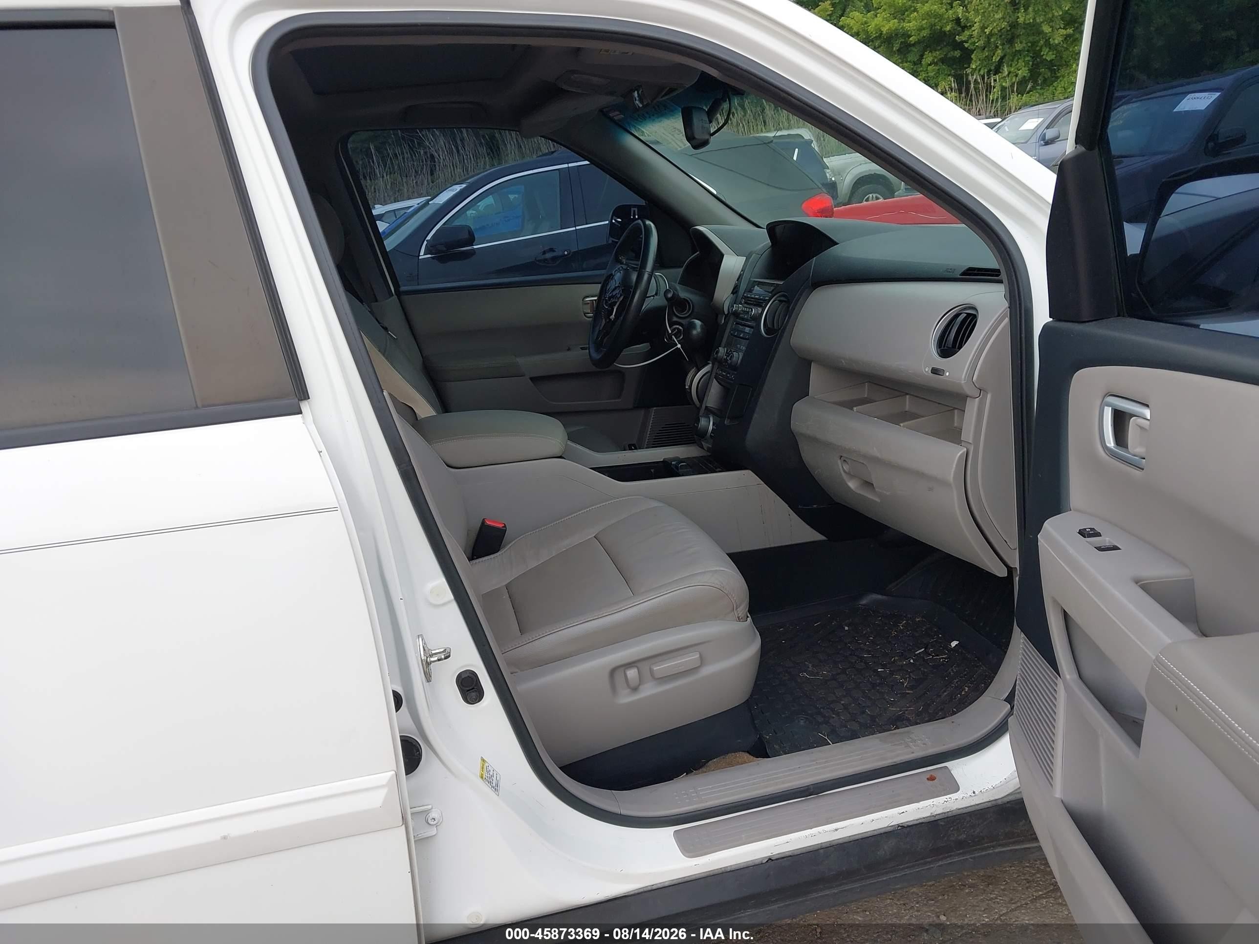 2013 Honda Pilot Ex-l White vin: 5FNYF3H6XDB036197