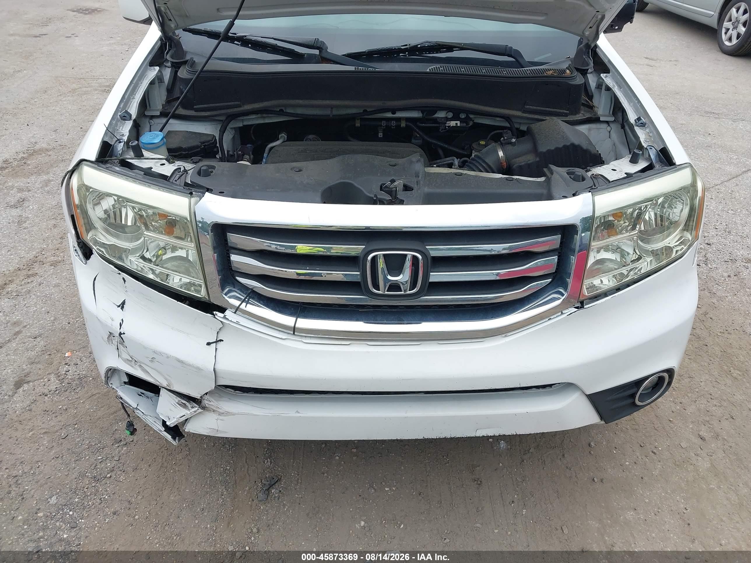 2013 Honda Pilot Ex-l White vin: 5FNYF3H6XDB036197
