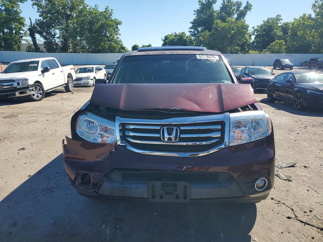 2012 Honda Pilot Exln Maroon vin: 5FNYF3H71CB040467