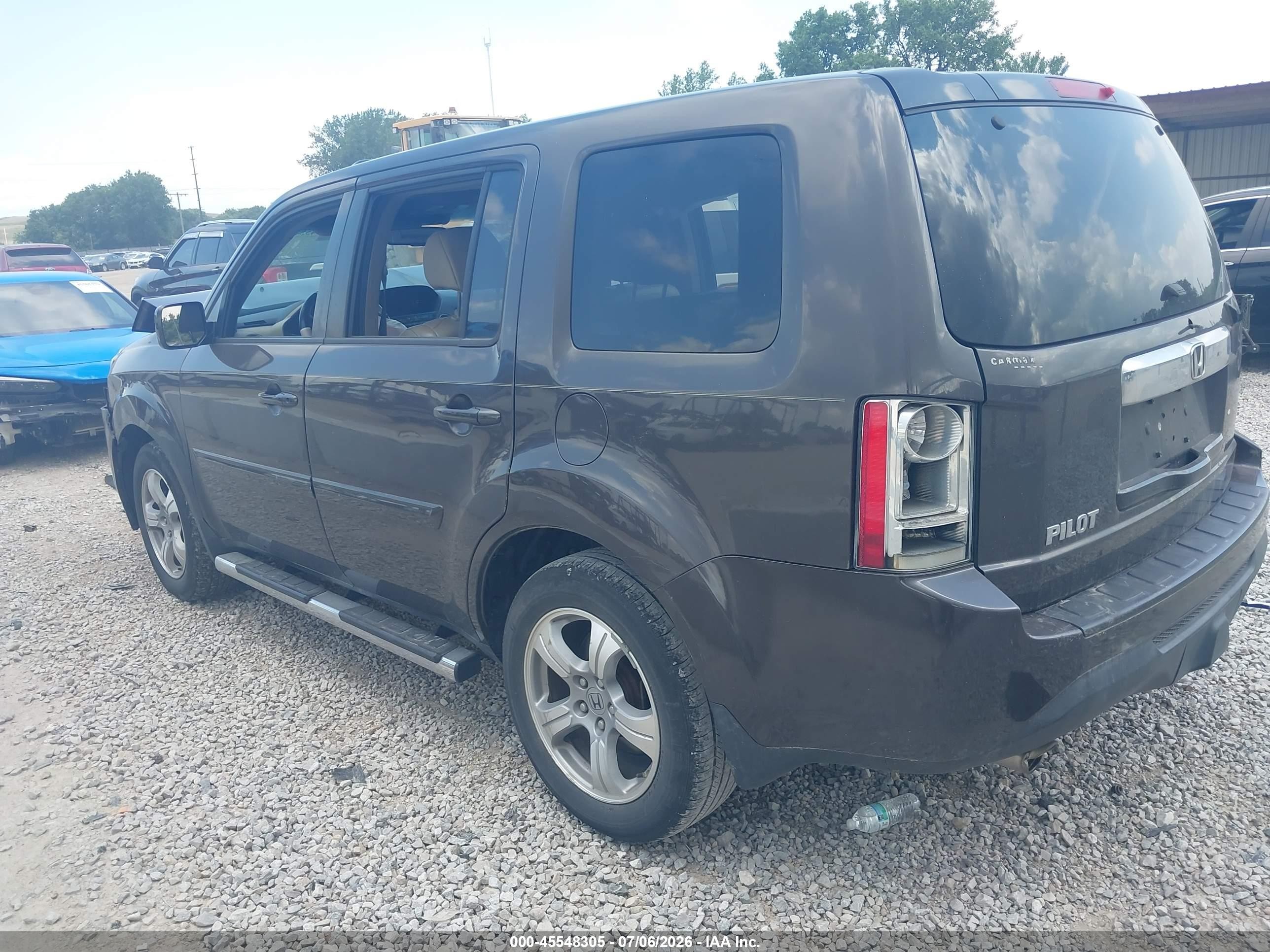 2013 Honda Pilot Ex-l Brown vin: 5FNYF3H71DB039532