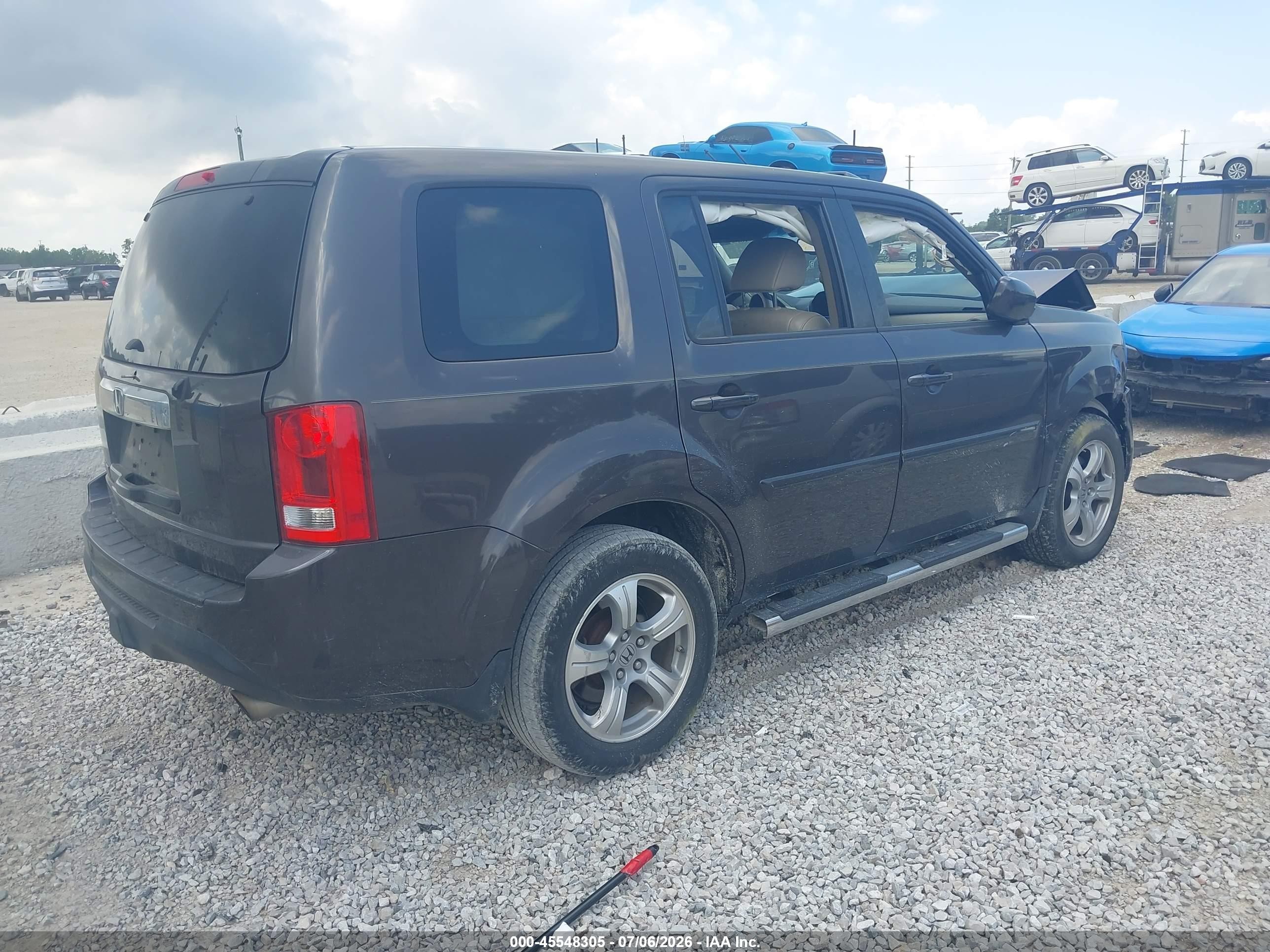2013 Honda Pilot Ex-l Brown vin: 5FNYF3H71DB039532