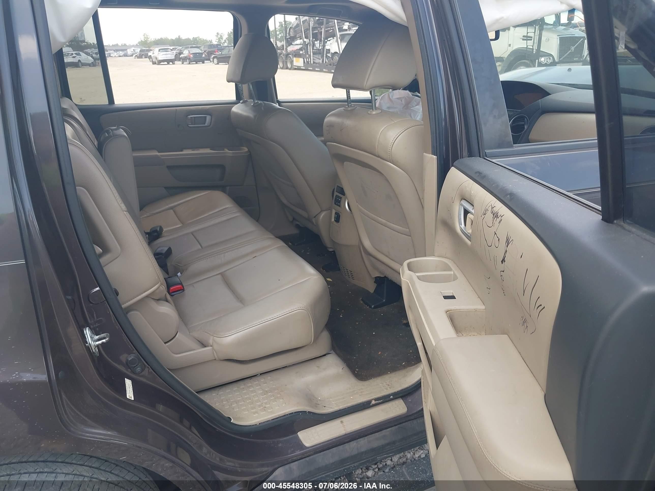 2013 Honda Pilot Ex-l Brown vin: 5FNYF3H71DB039532