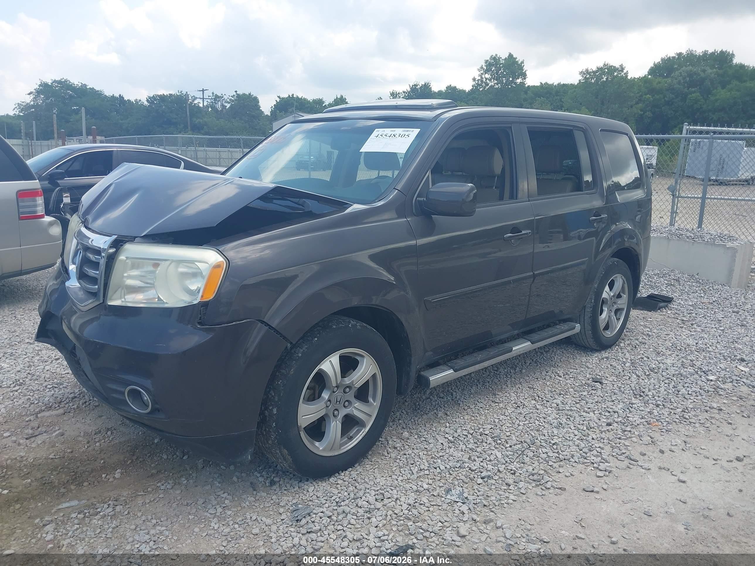 2013 Honda Pilot Ex-l Brown vin: 5FNYF3H71DB039532