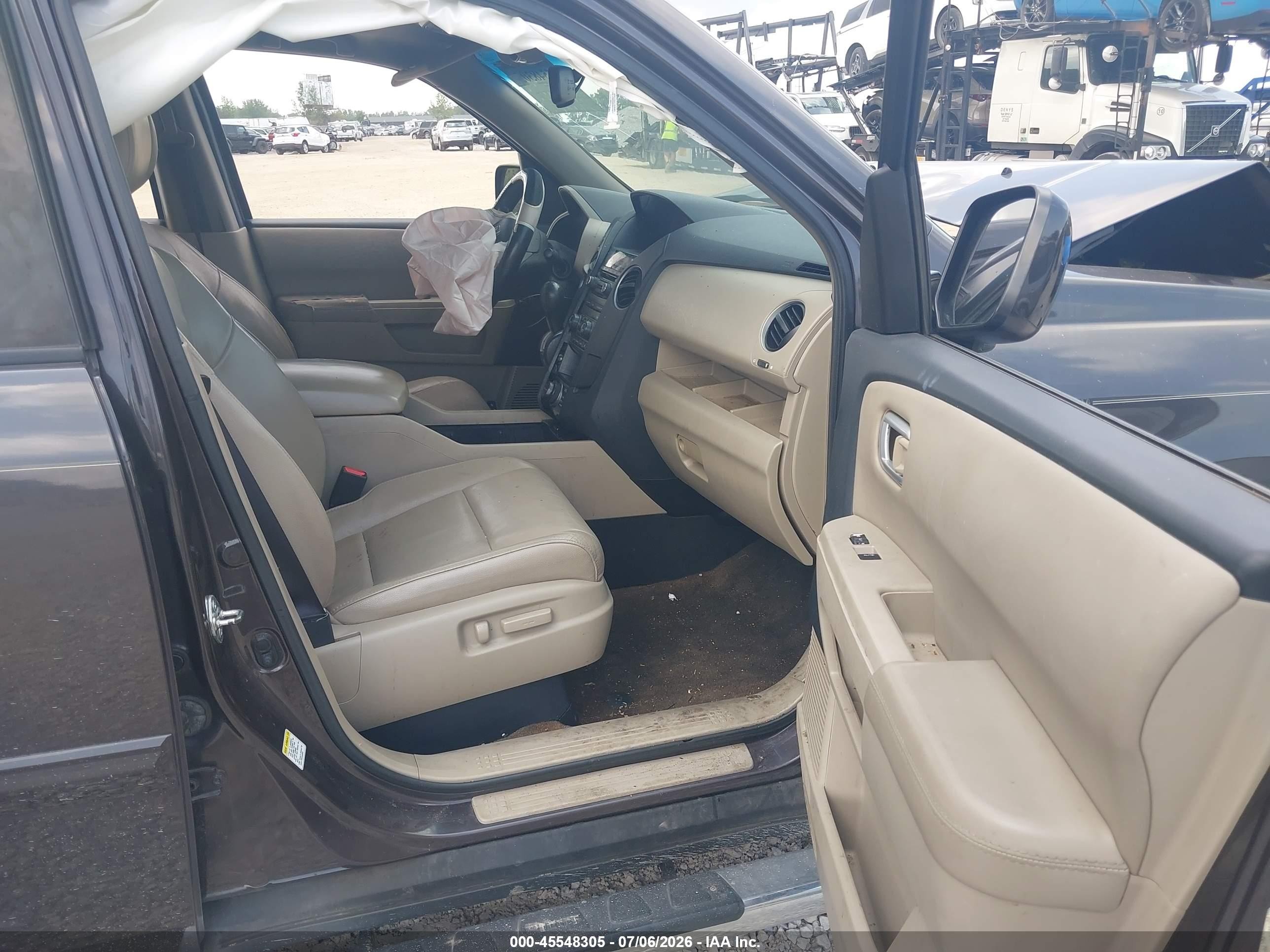 2013 Honda Pilot Ex-l Brown vin: 5FNYF3H71DB039532