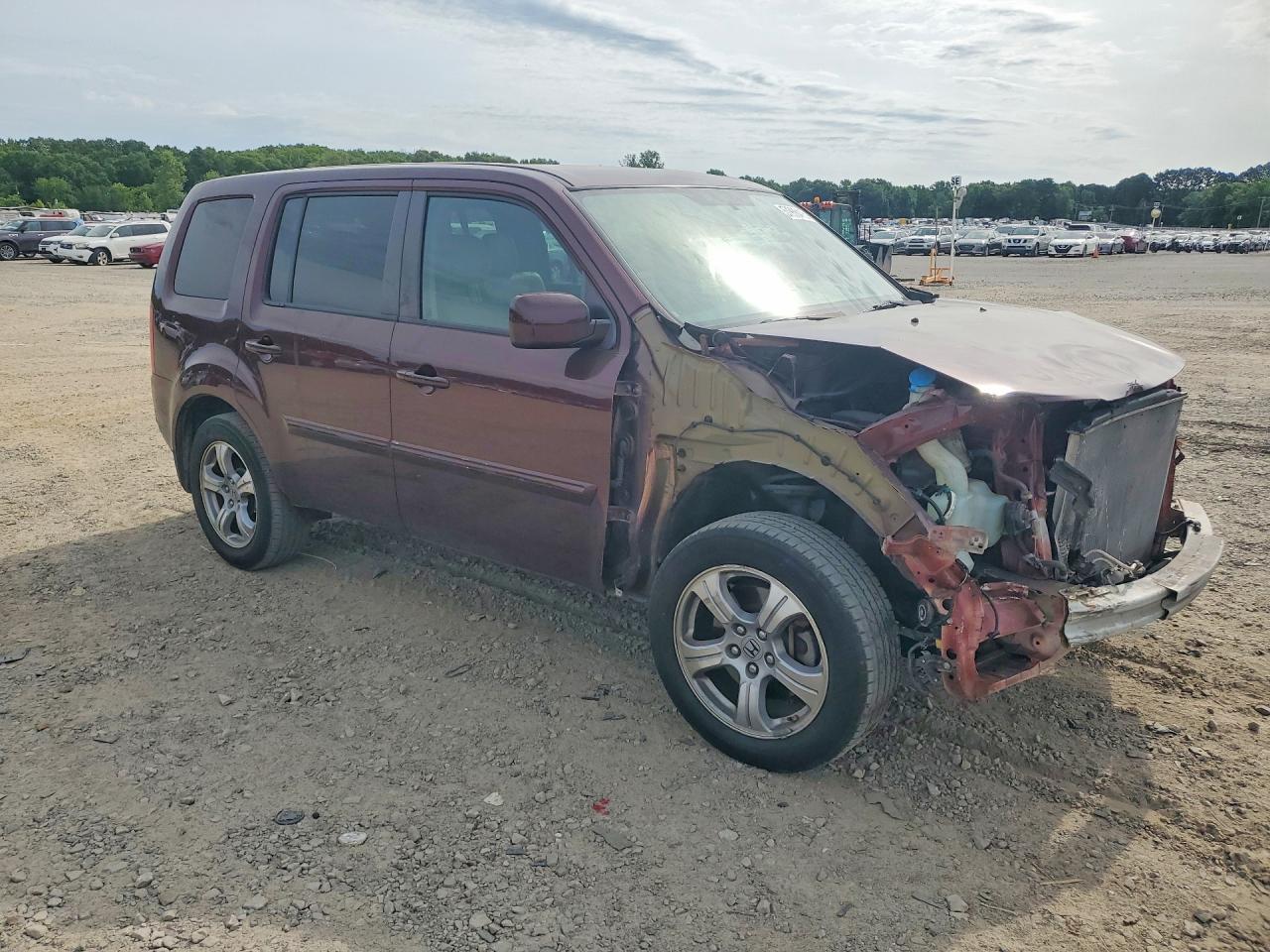 2014 Honda Pilot Exln Burgundy vin: 5FNYF3H71EB009643