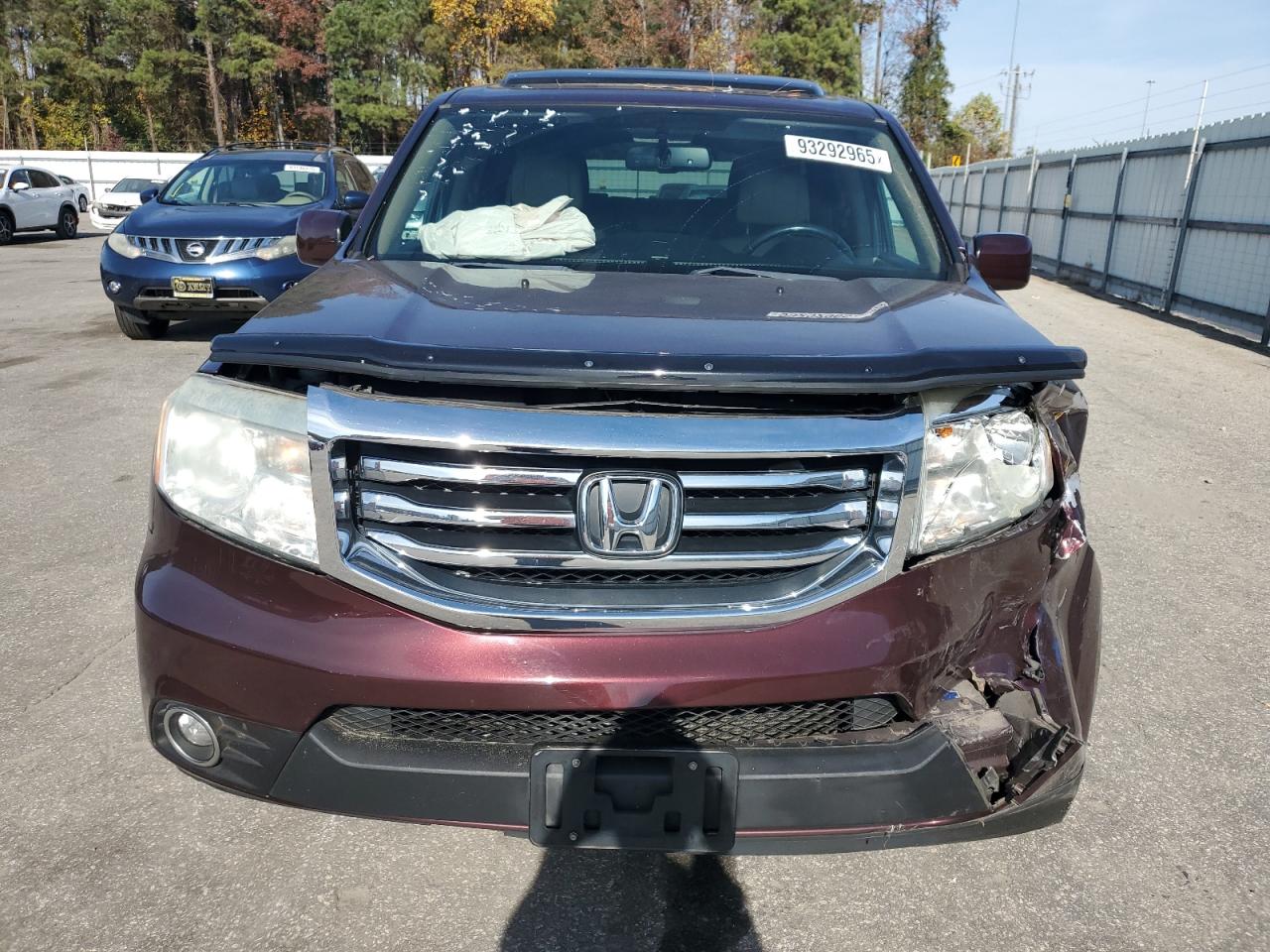 2014 Honda Pilot Exln Burgundy vin: 5FNYF3H71EB017029