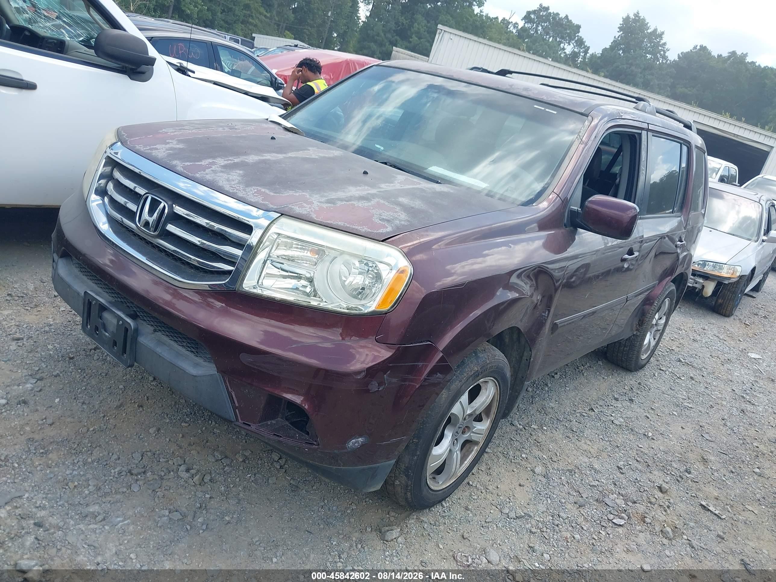 2012 Honda Pilot Ex-l Burgundy vin: 5FNYF3H72CB013259