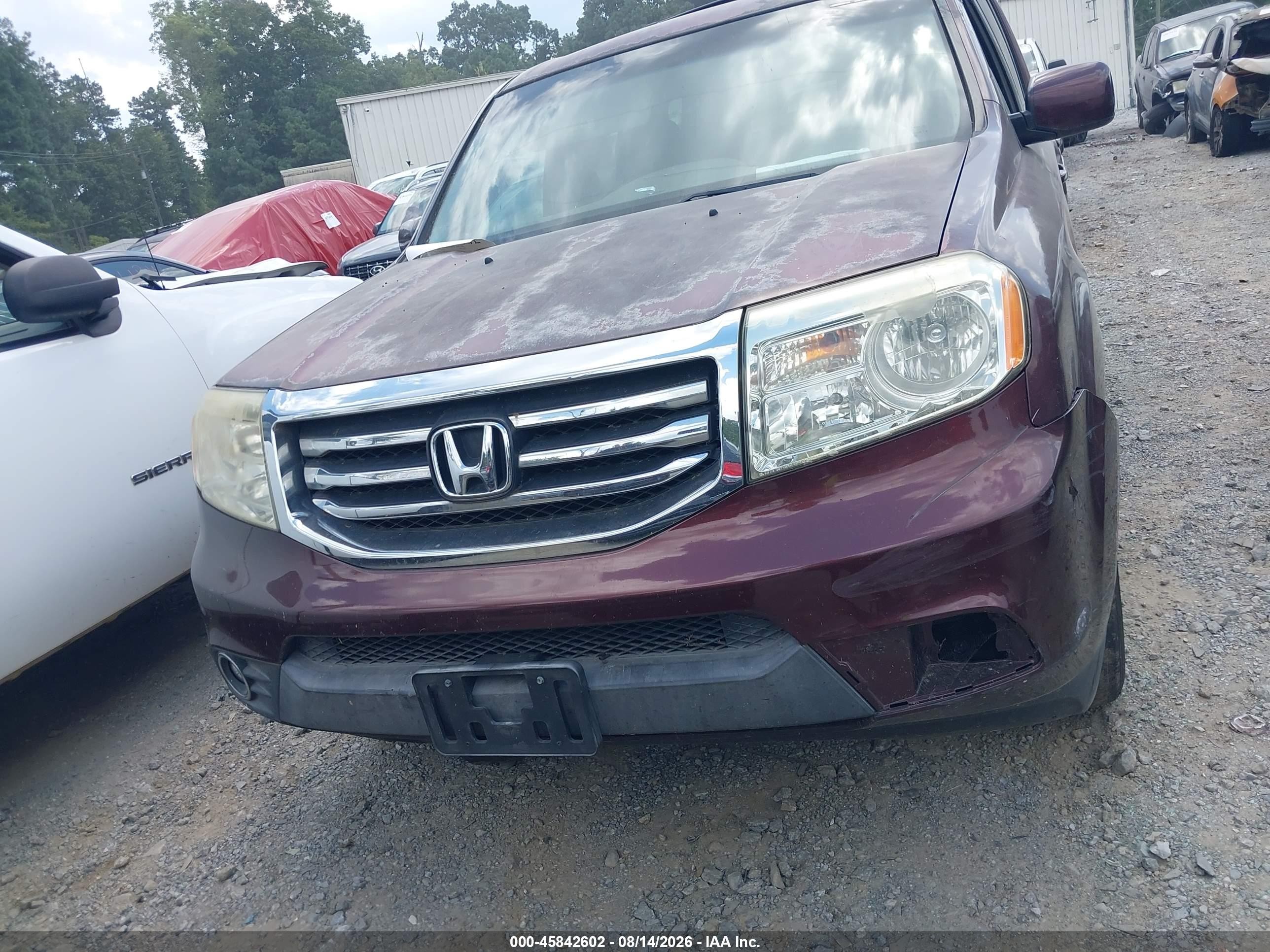 2012 Honda Pilot Ex-l Burgundy vin: 5FNYF3H72CB013259
