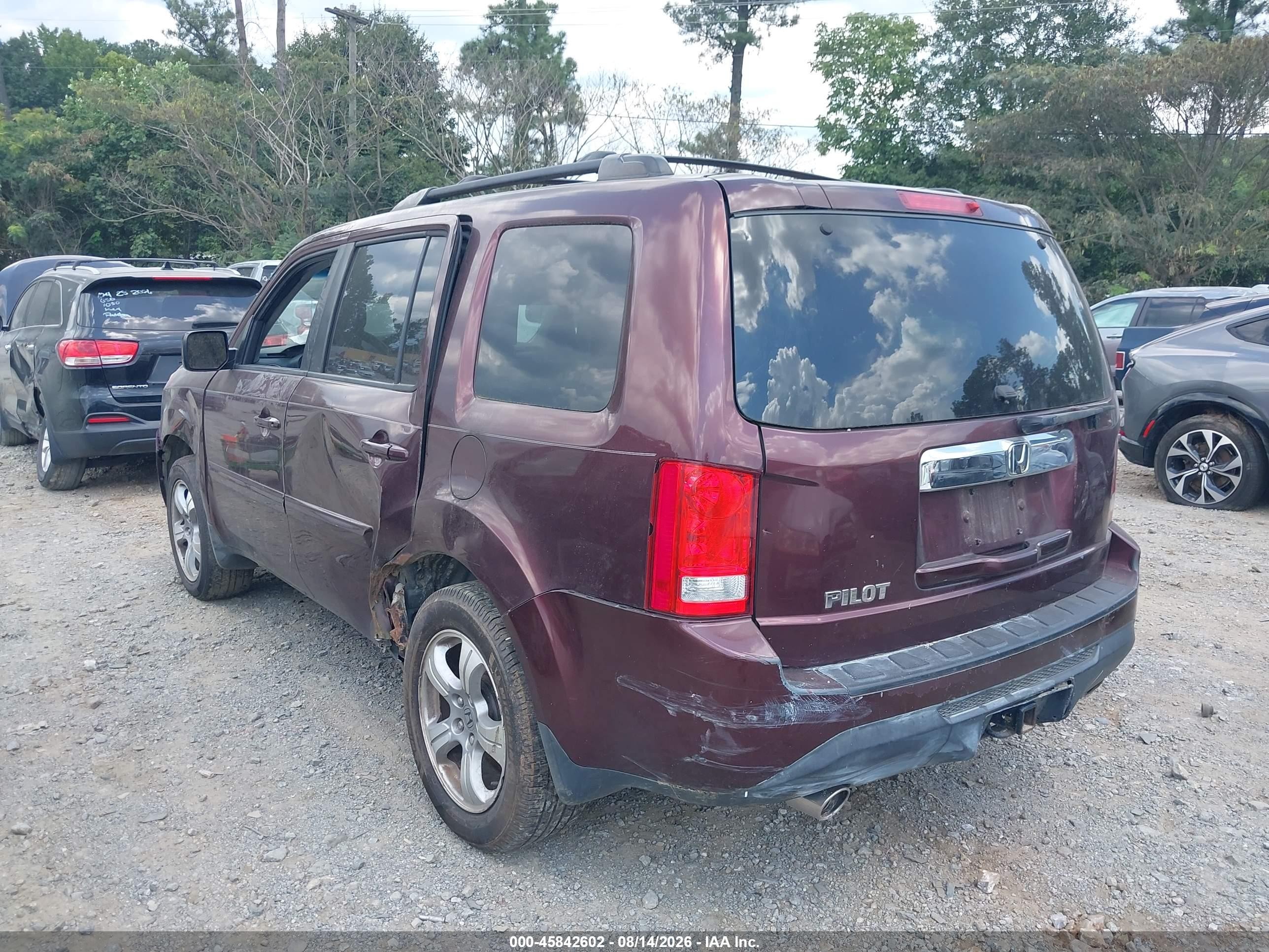 2012 Honda Pilot Ex-l Burgundy vin: 5FNYF3H72CB013259