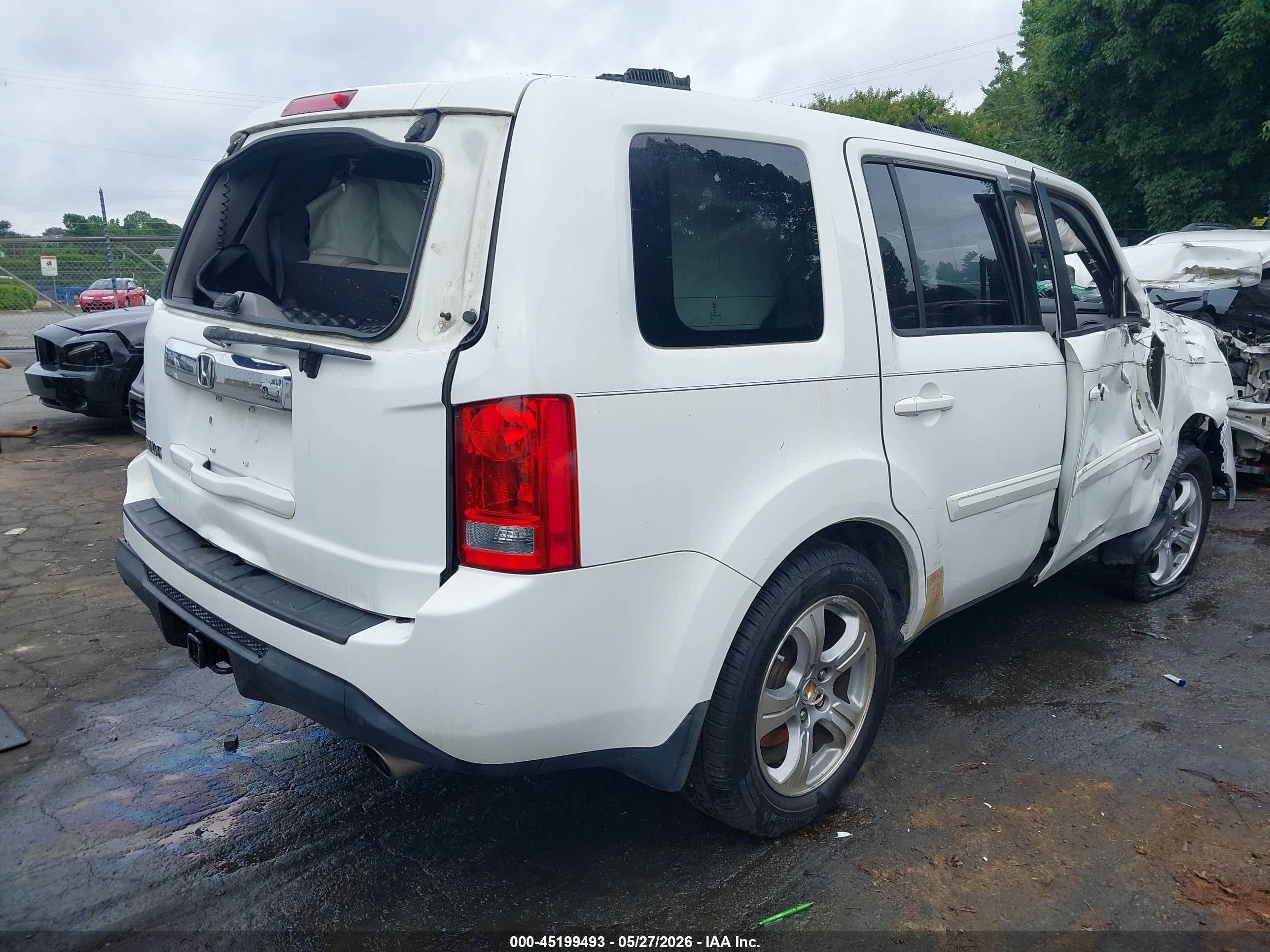 2013 Honda Pilot Ex-l White vin: 5FNYF3H72DB002232