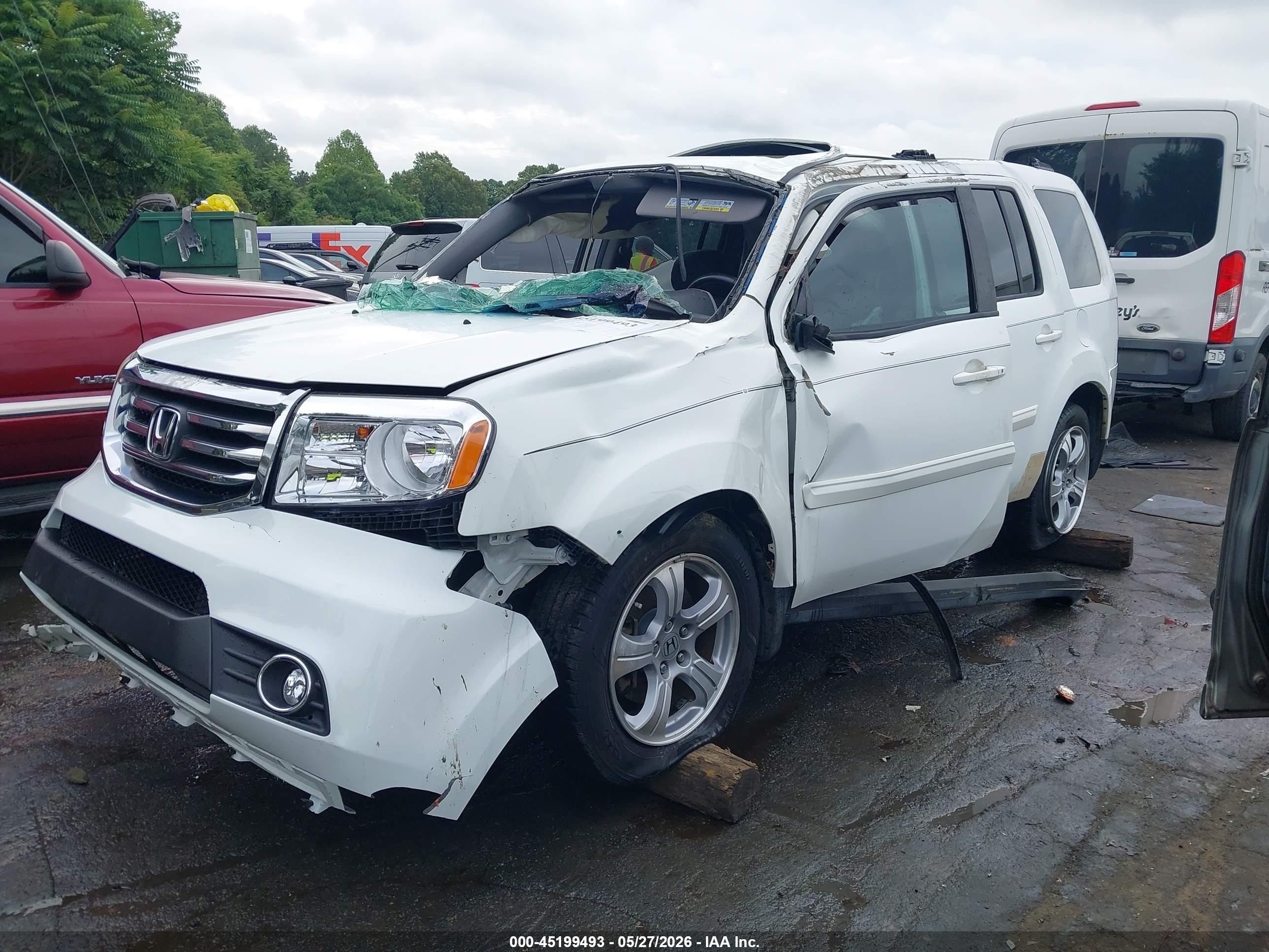 2013 Honda Pilot Ex-l White vin: 5FNYF3H72DB002232