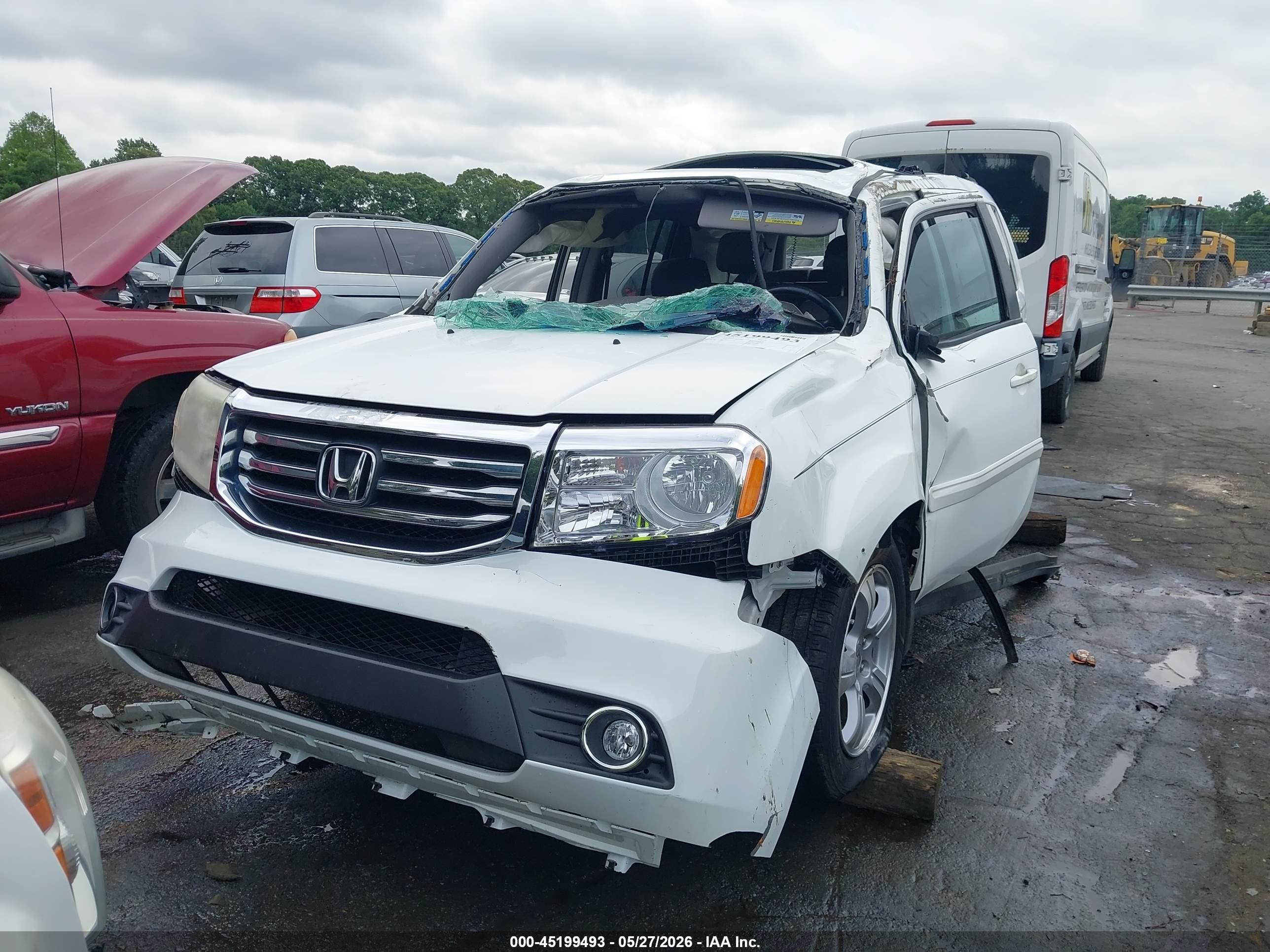 2013 Honda Pilot Ex-l White vin: 5FNYF3H72DB002232