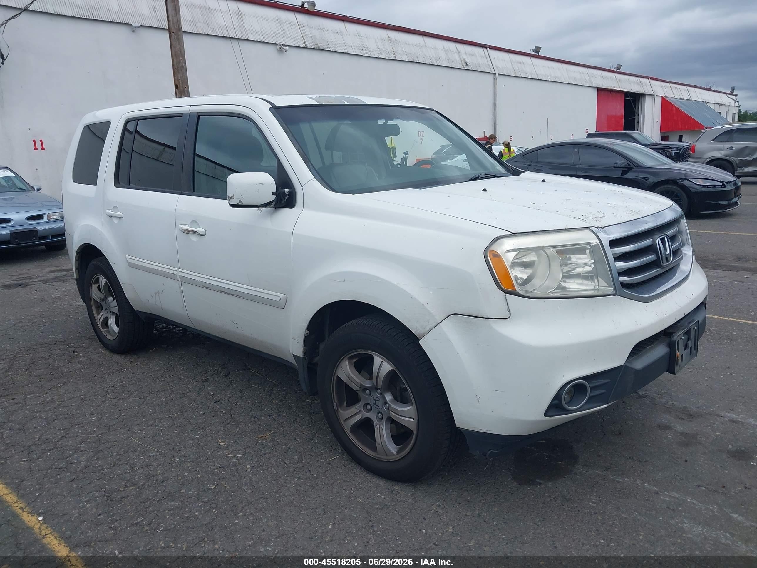 2012 Honda Pilot Ex-l White vin: 5FNYF3H73CB044164