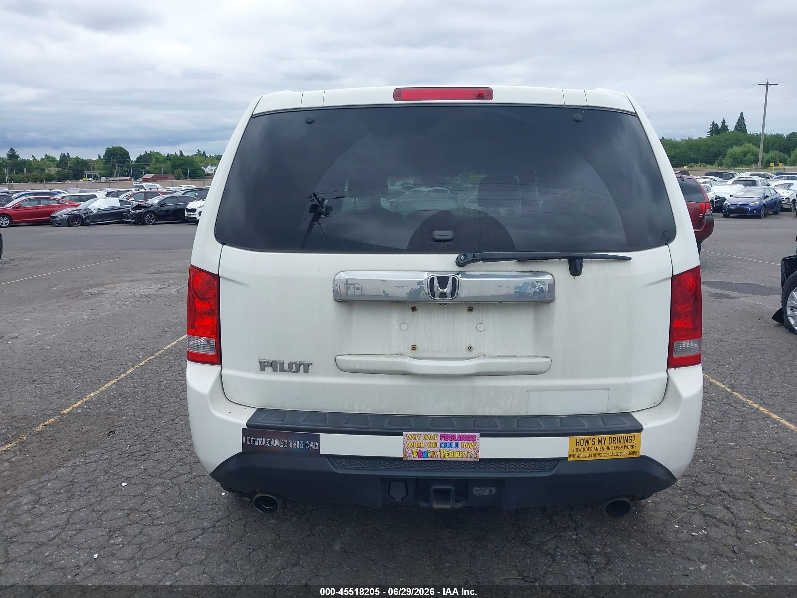 2012 Honda Pilot Ex-l White vin: 5FNYF3H73CB044164