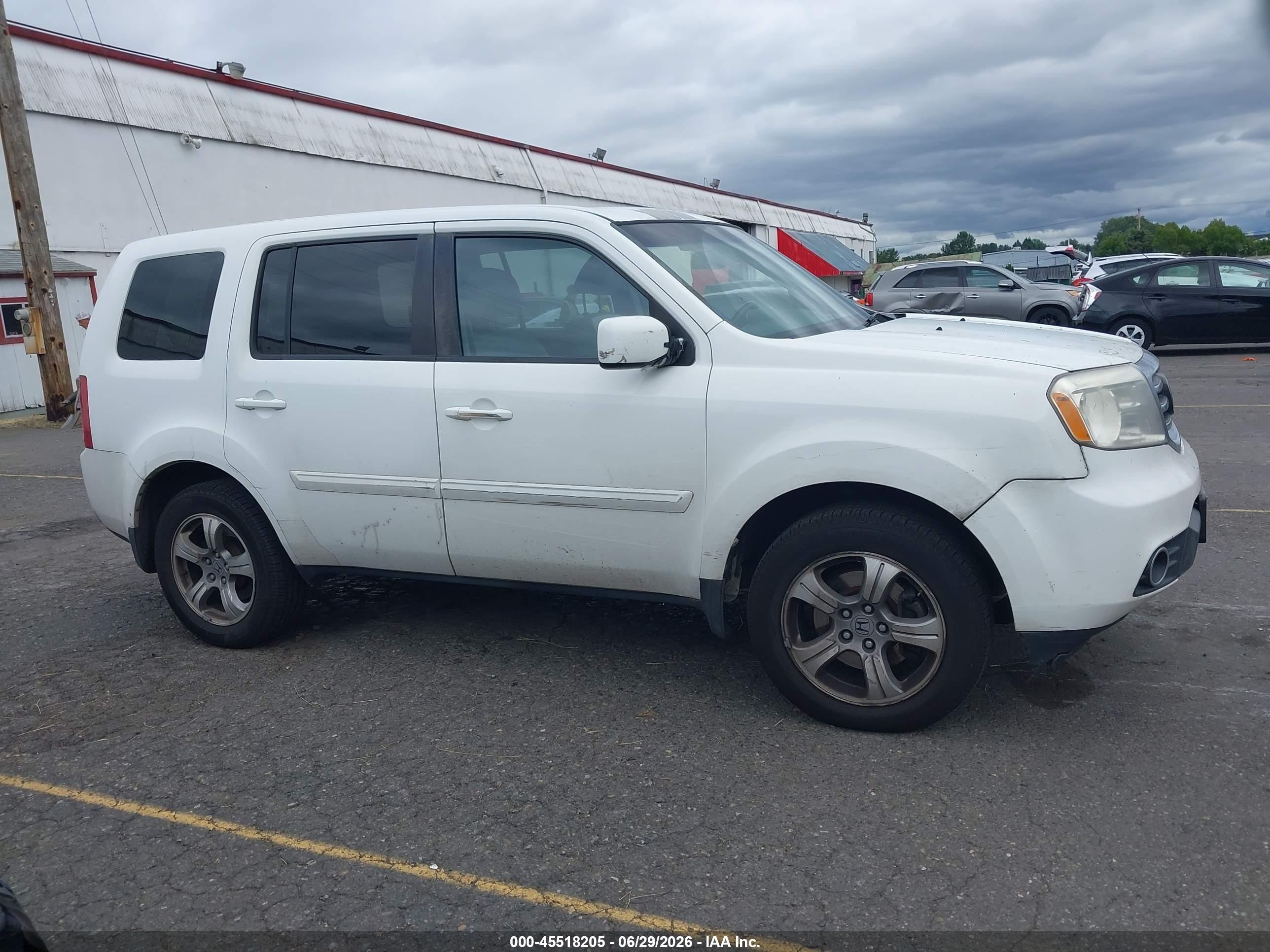 2012 Honda Pilot Ex-l White vin: 5FNYF3H73CB044164