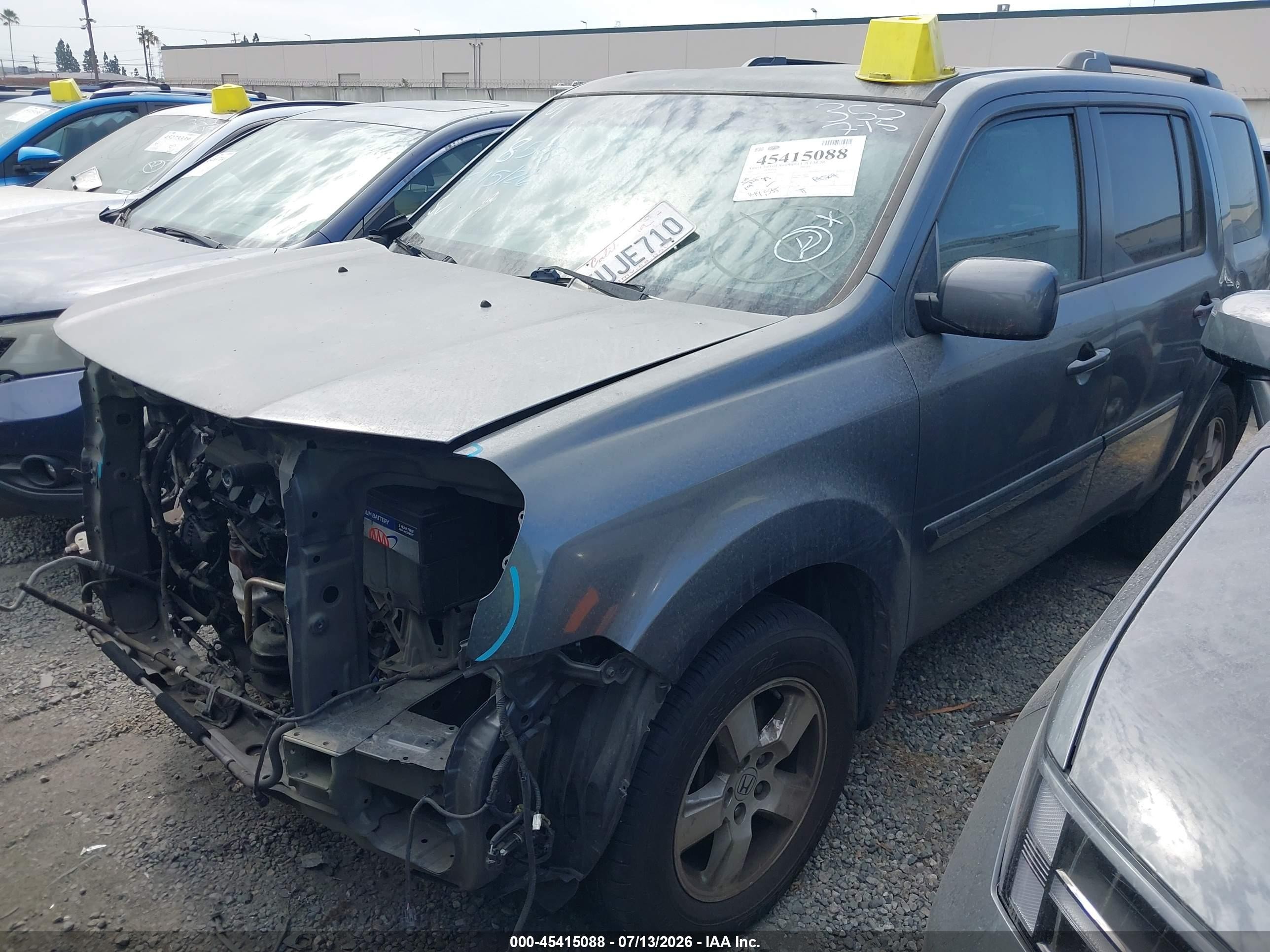 2011 Honda Pilot Ex-l Gray vin: 5FNYF3H74BB054491