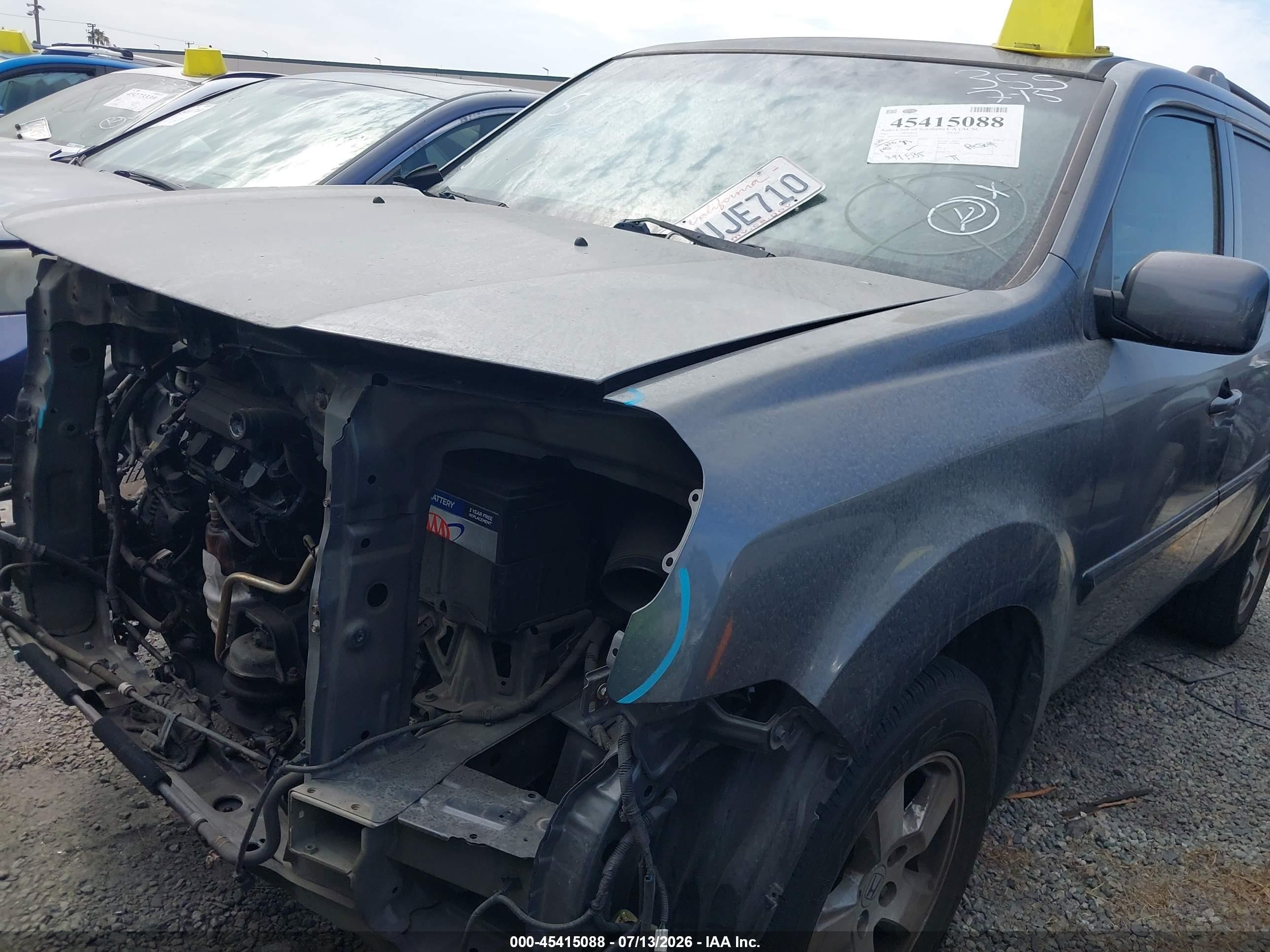 2011 Honda Pilot Ex-l Gray vin: 5FNYF3H74BB054491
