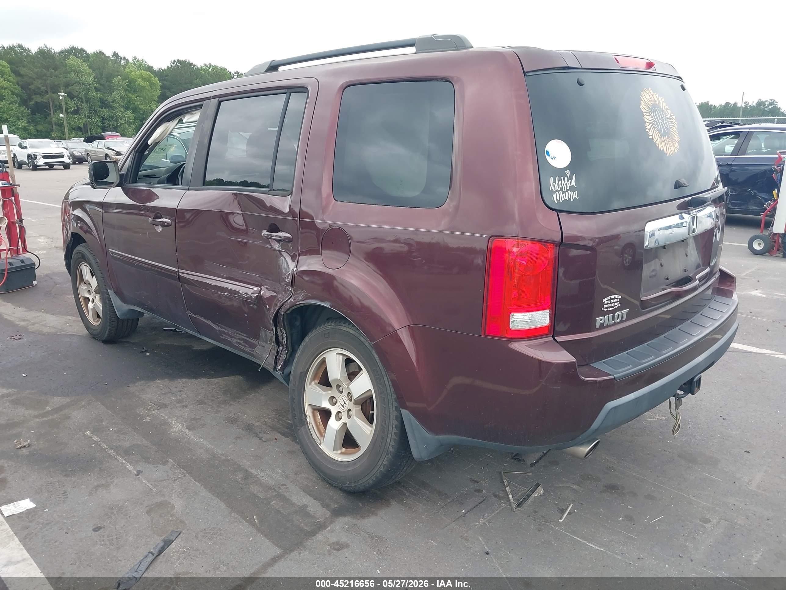 2011 Honda Pilot Ex-l Maroon vin: 5FNYF3H75BB041197