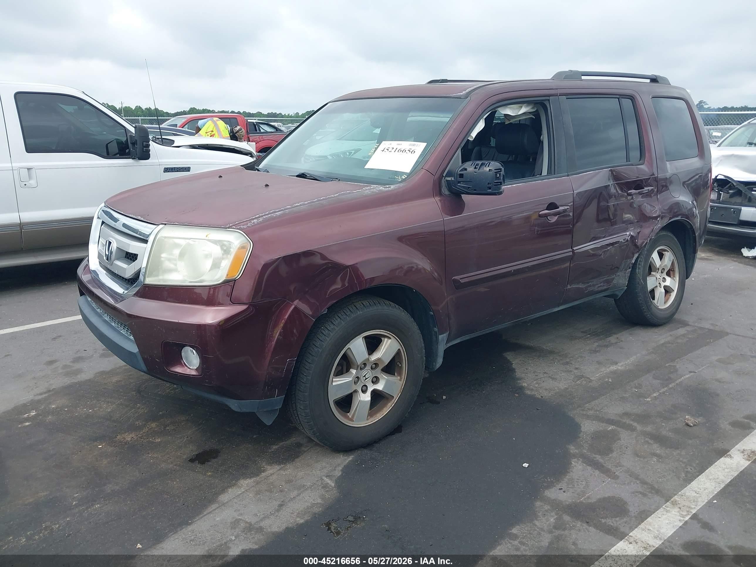 2011 Honda Pilot Ex-l Maroon vin: 5FNYF3H75BB041197