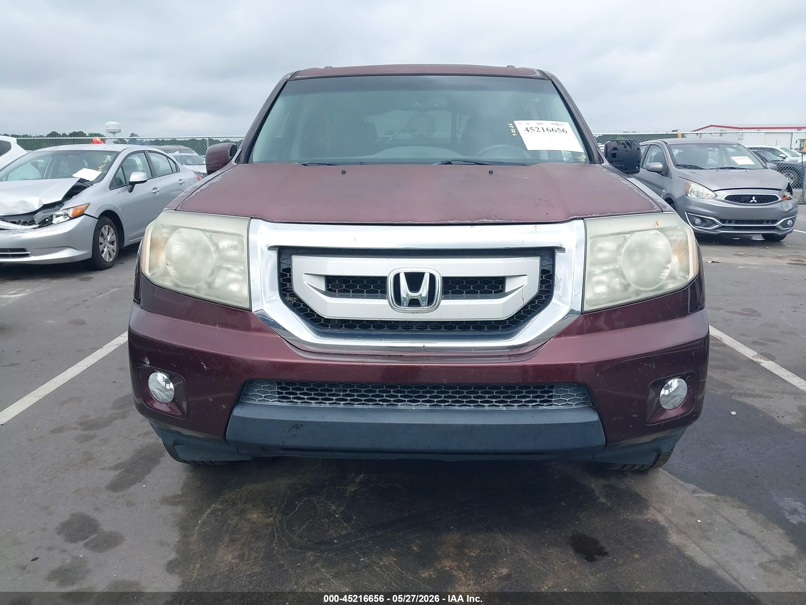 2011 Honda Pilot Ex-l Maroon vin: 5FNYF3H75BB041197