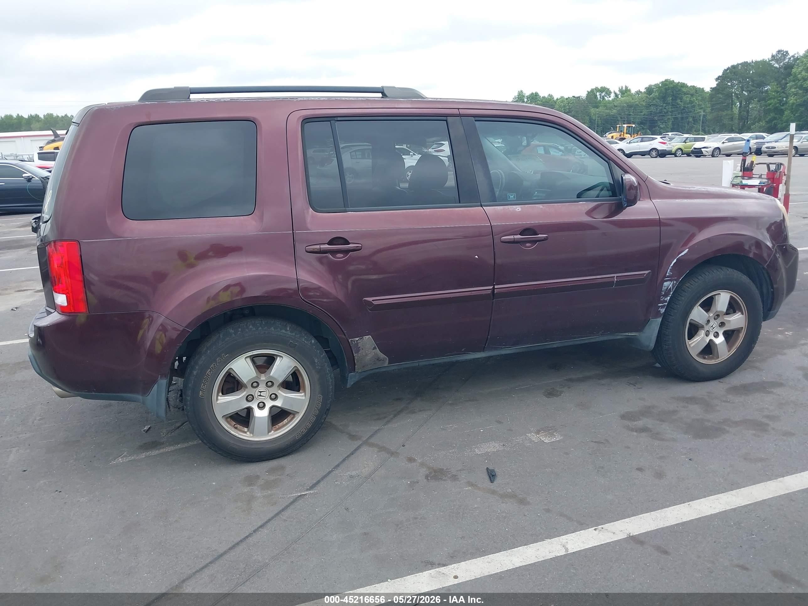 2011 Honda Pilot Ex-l Maroon vin: 5FNYF3H75BB041197