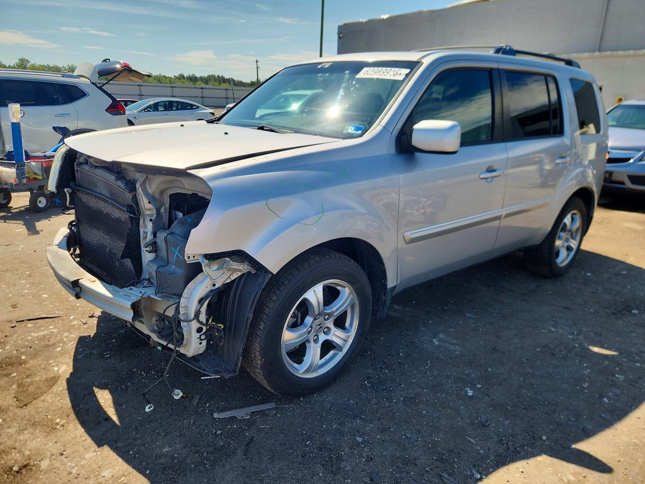 2012 Honda Pilot Exln Silver vin: 5FNYF3H76CB025950