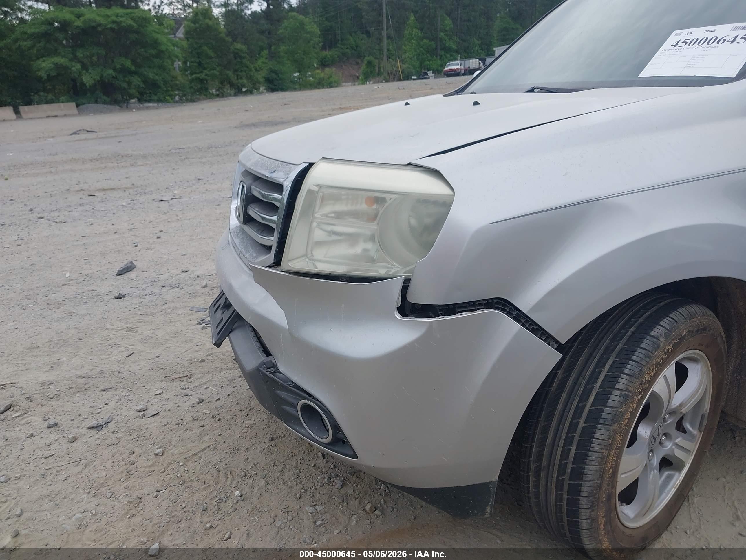 2013 Honda Pilot Ex-l Silver vin: 5FNYF3H76DB018322
