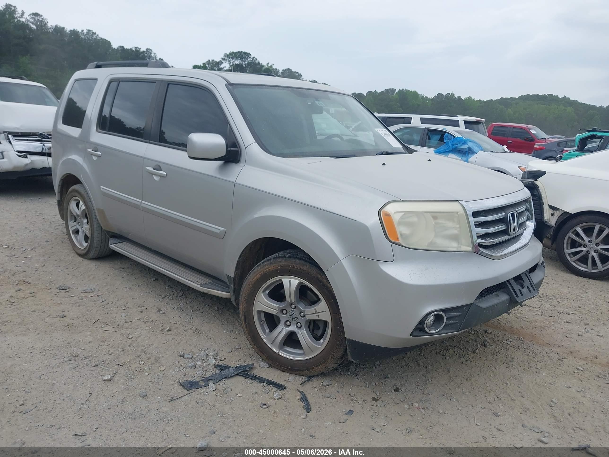 2013 Honda Pilot Ex-l Silver vin: 5FNYF3H76DB018322