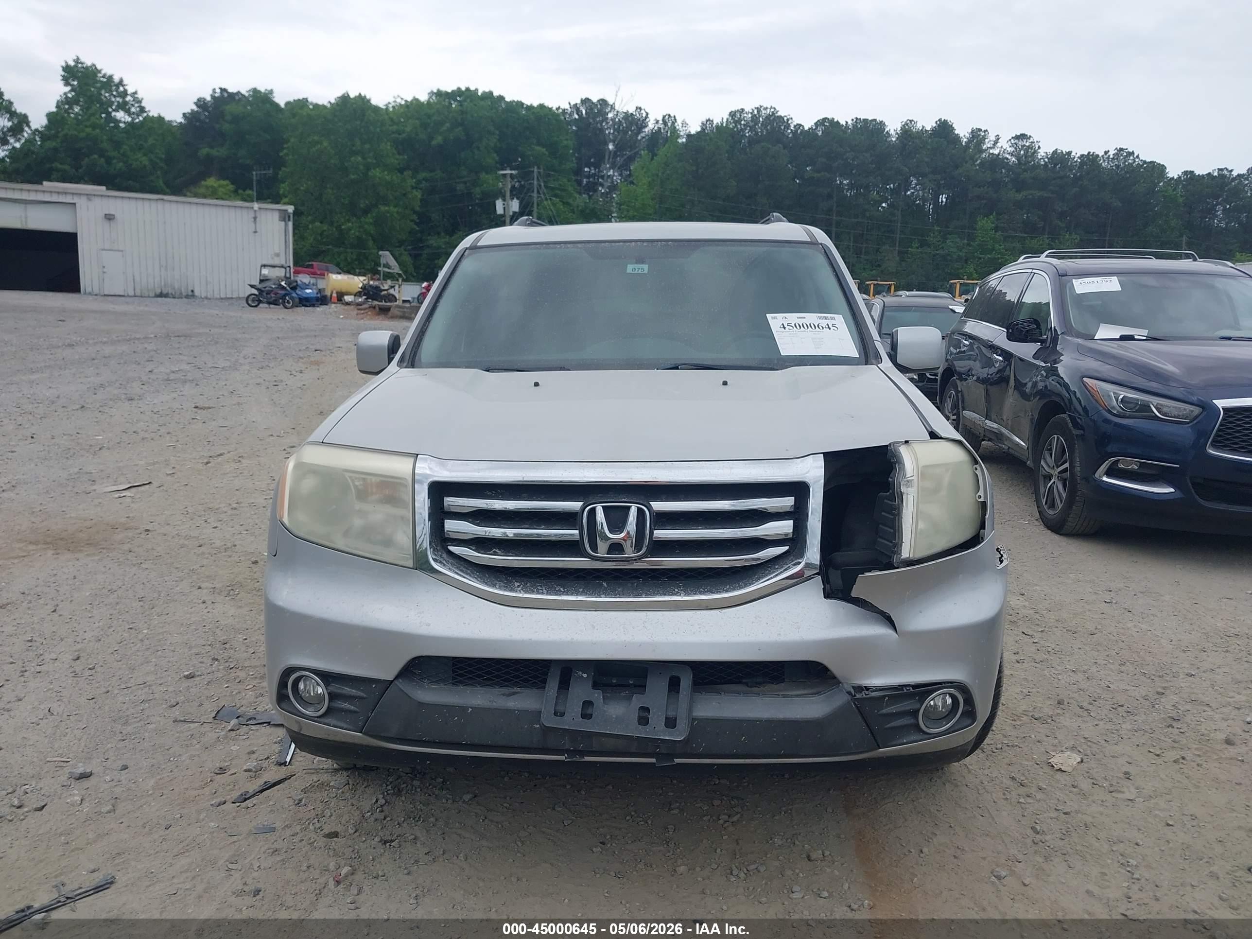 2013 Honda Pilot Ex-l Silver vin: 5FNYF3H76DB018322