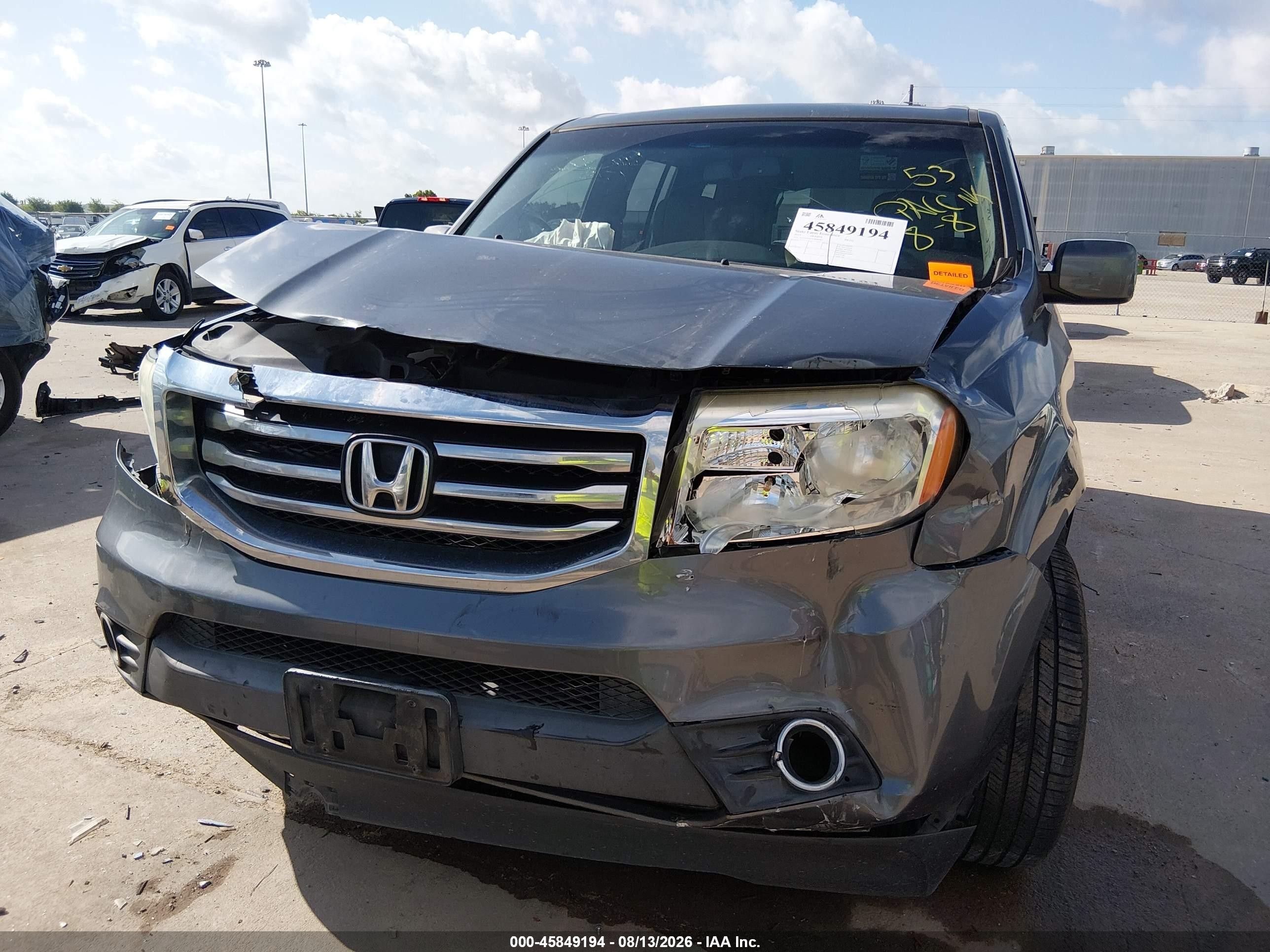 2012 Honda Pilot Ex-l Серый vin: 5FNYF3H77CB009983