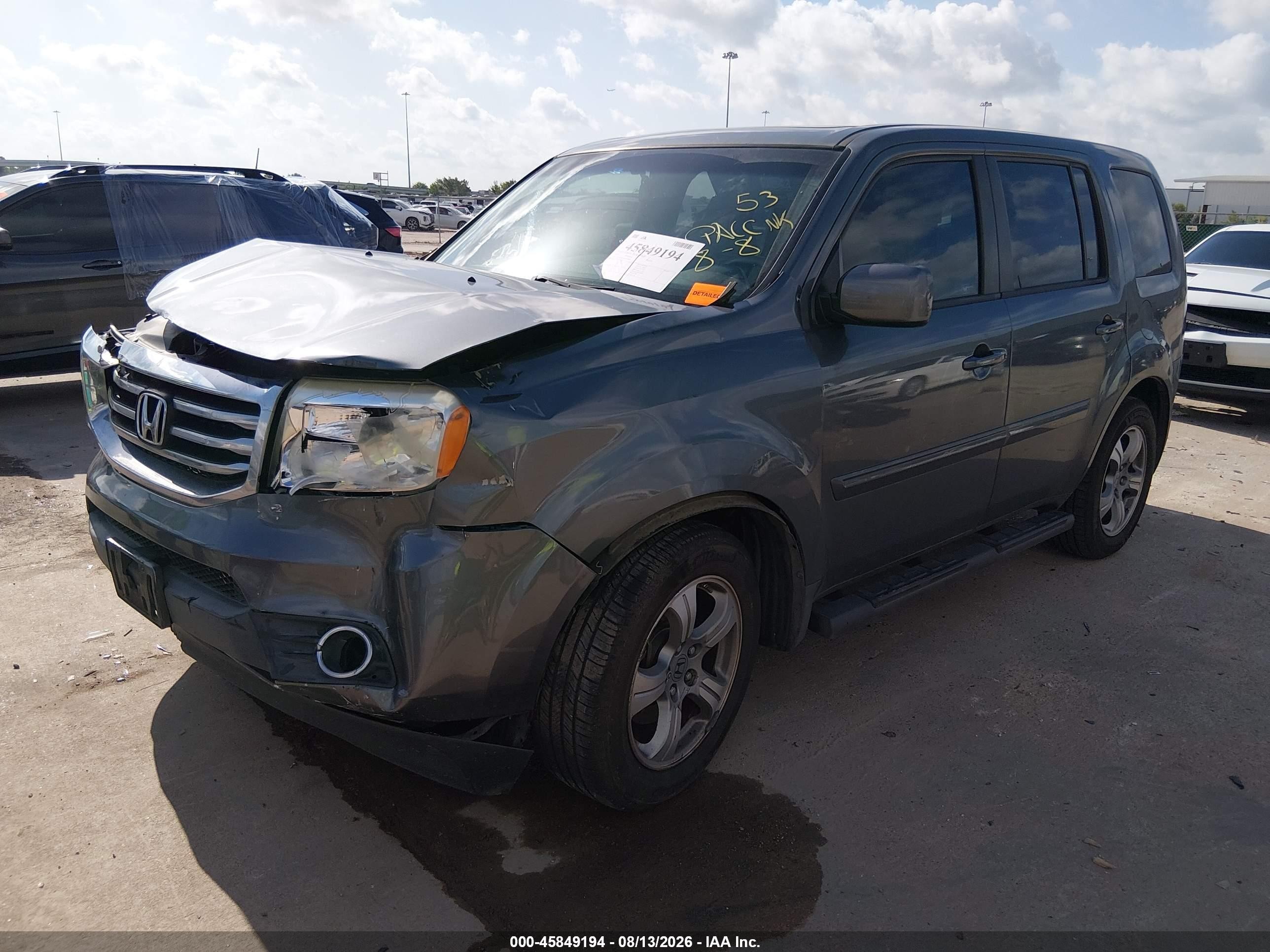 2012 Honda Pilot Ex-l Серый vin: 5FNYF3H77CB009983