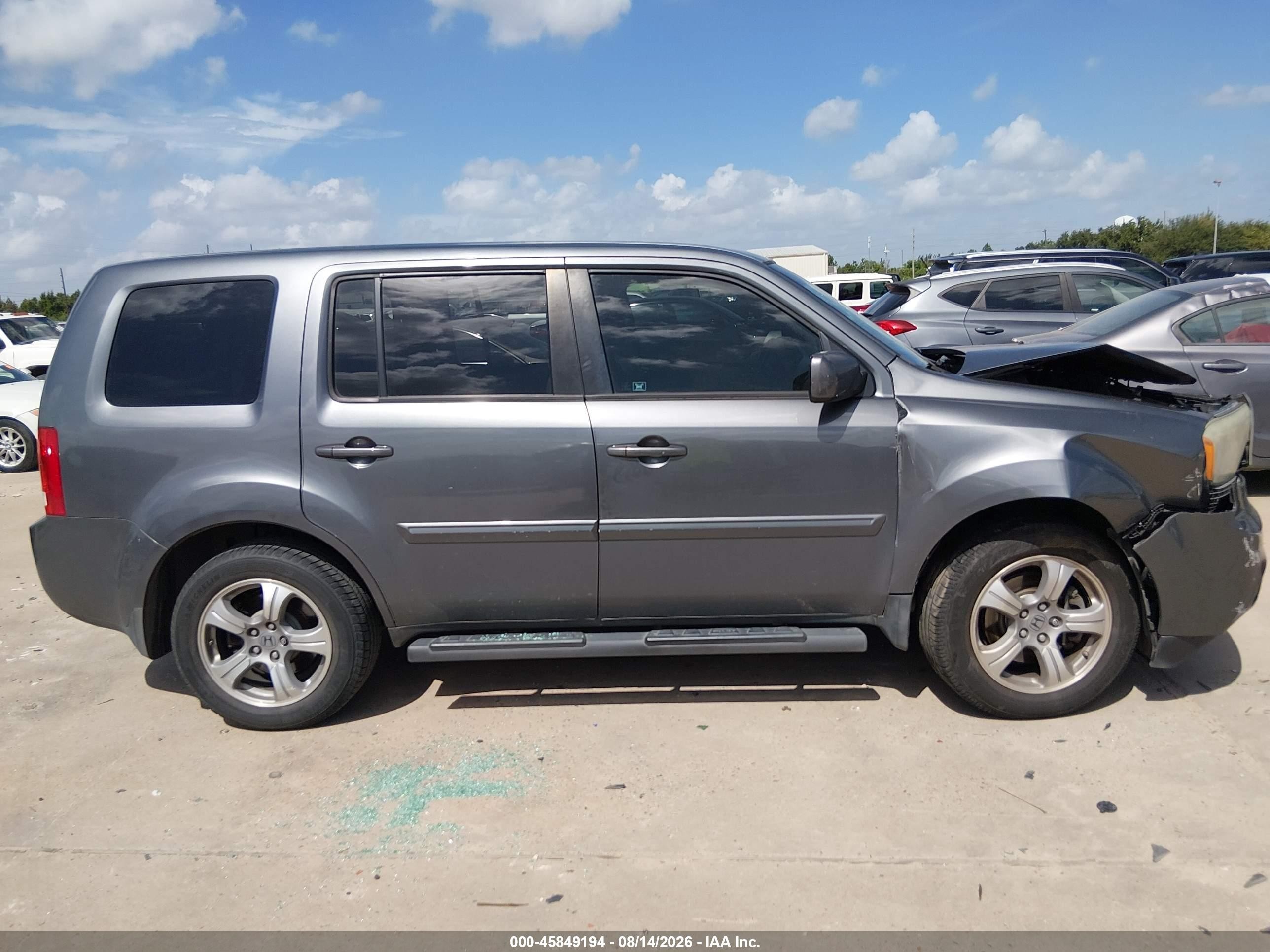 2012 Honda Pilot Ex-l Серый vin: 5FNYF3H77CB009983