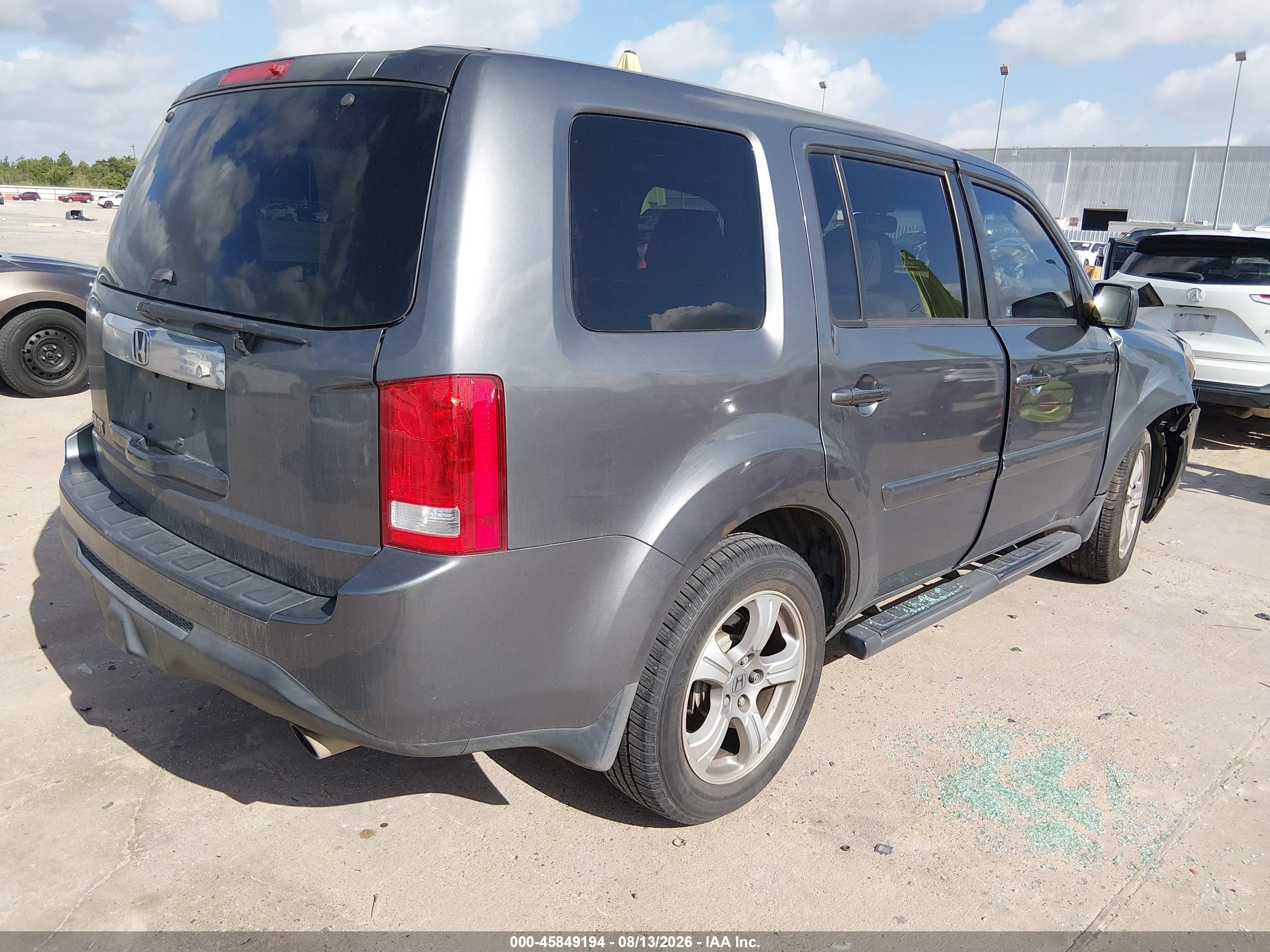 2012 Honda Pilot Ex-l Серый vin: 5FNYF3H77CB009983