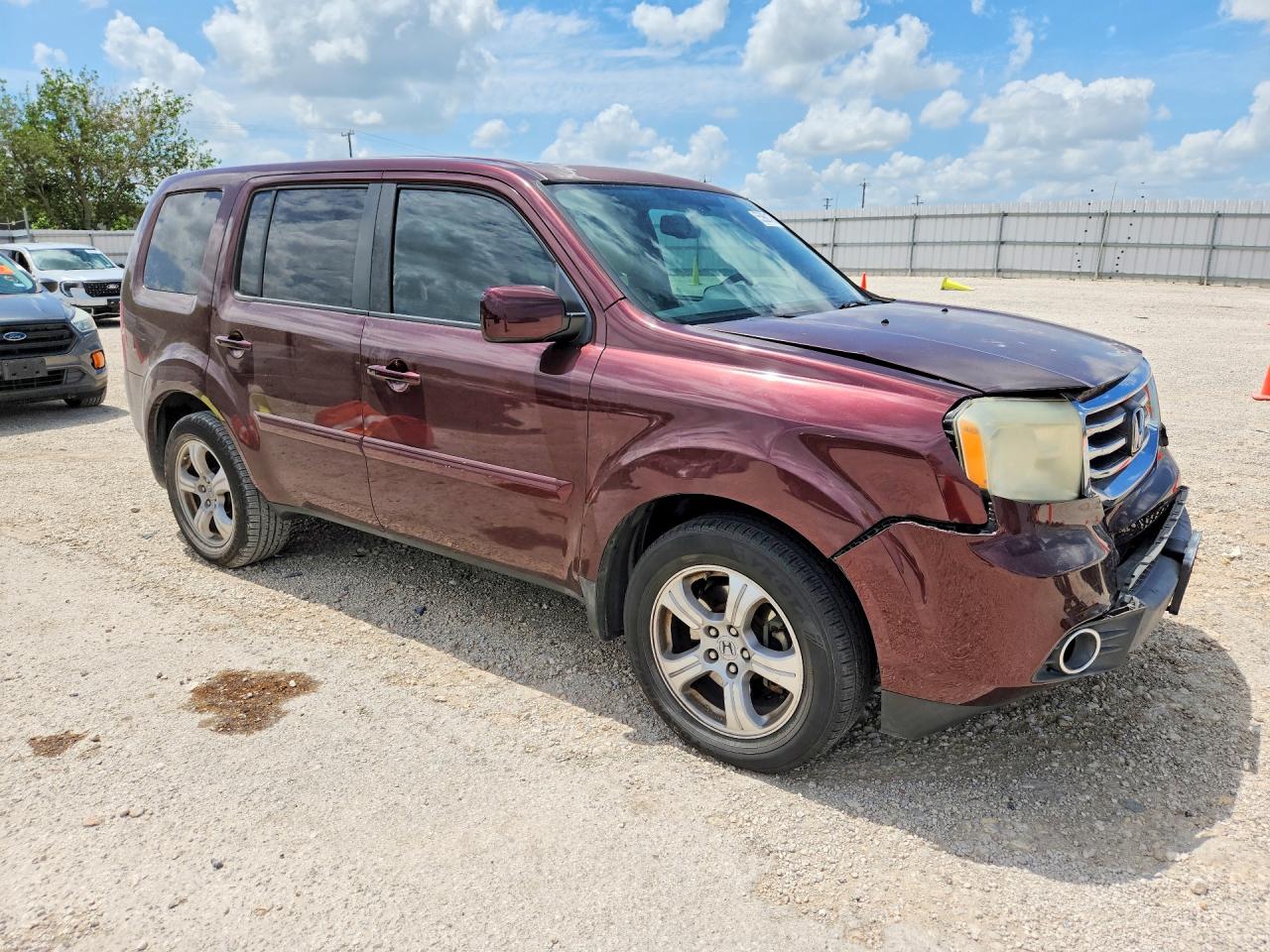 2013 Honda Pilot Exln Maroon vin: 5FNYF3H77DB024307