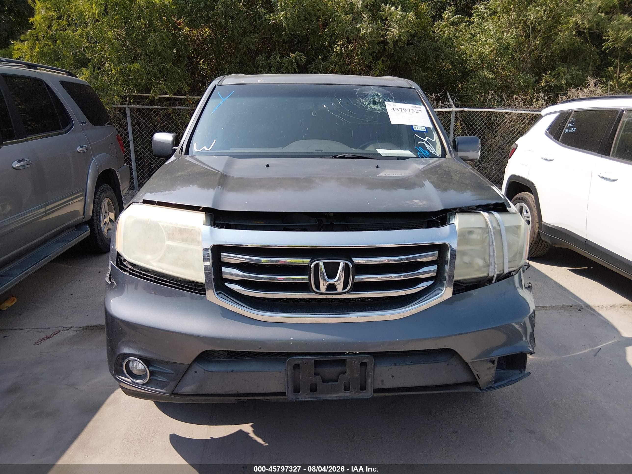 2013 Honda Pilot Ex-l Gray vin: 5FNYF3H77DB038546