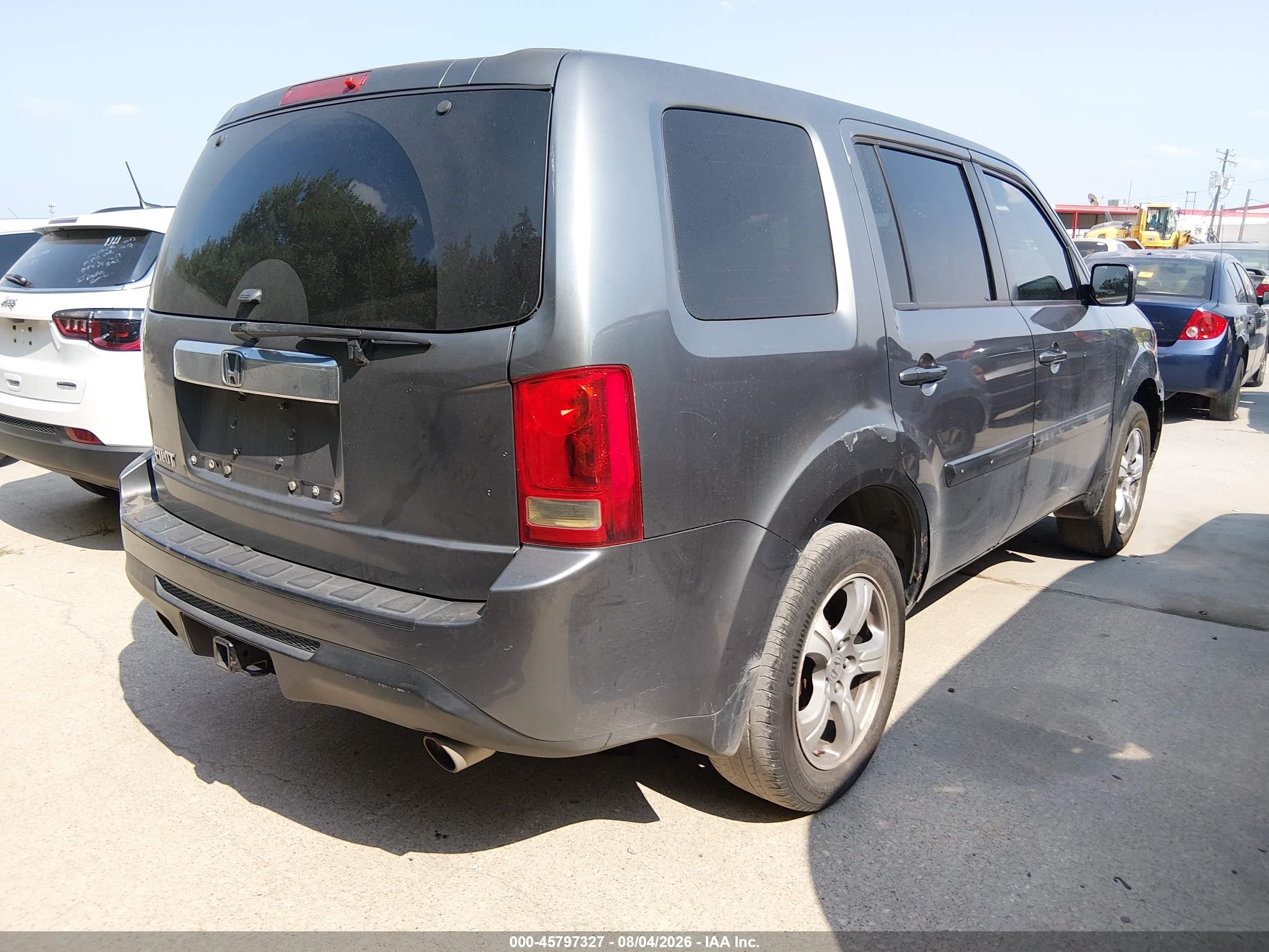2013 Honda Pilot Ex-l Gray vin: 5FNYF3H77DB038546