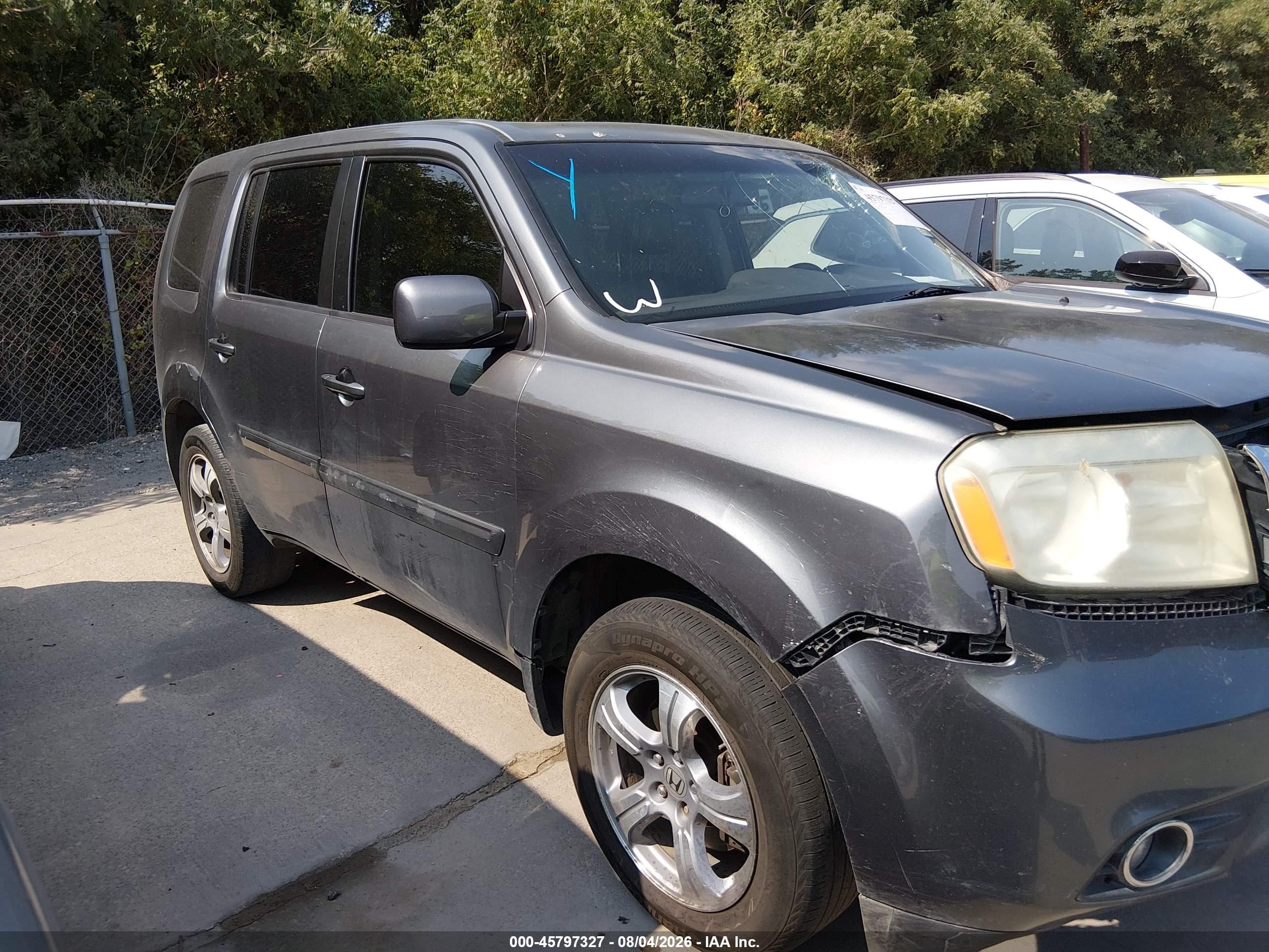 2013 Honda Pilot Ex-l Gray vin: 5FNYF3H77DB038546