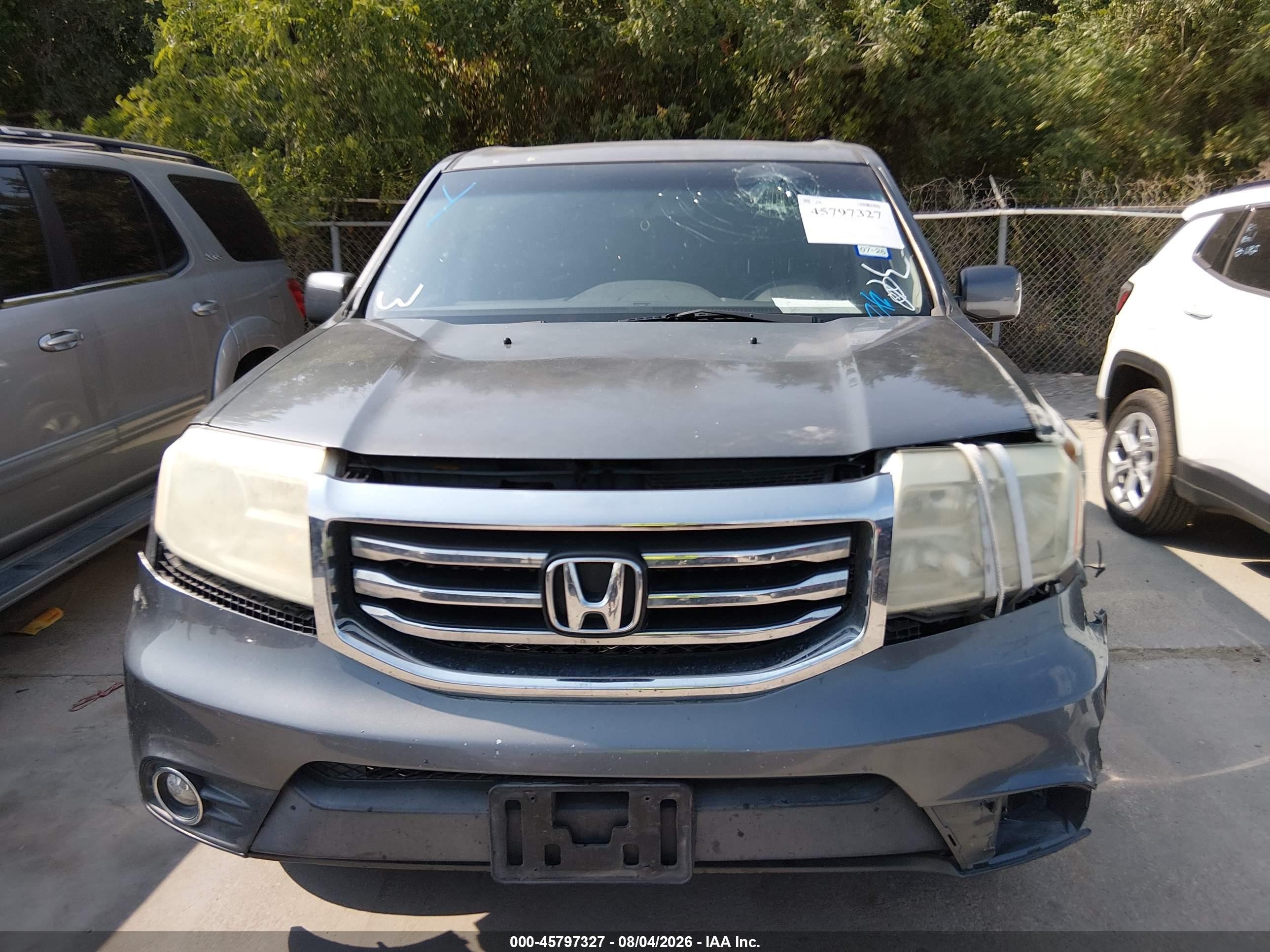 2013 Honda Pilot Ex-l Gray vin: 5FNYF3H77DB038546