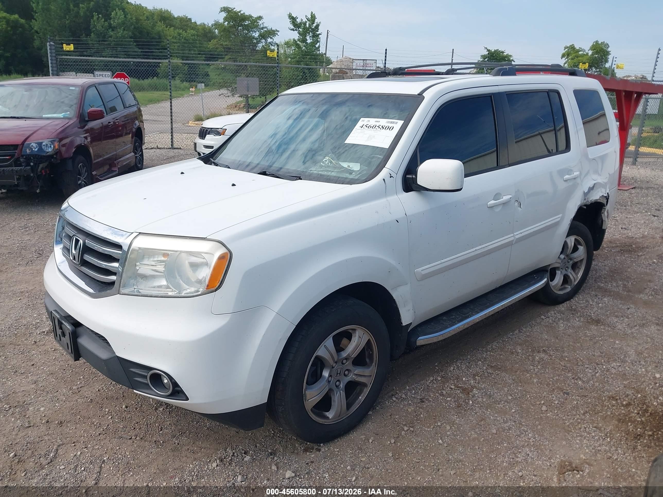 2013 Honda Pilot Ex-l Белый vin: 5FNYF3H78DB003904