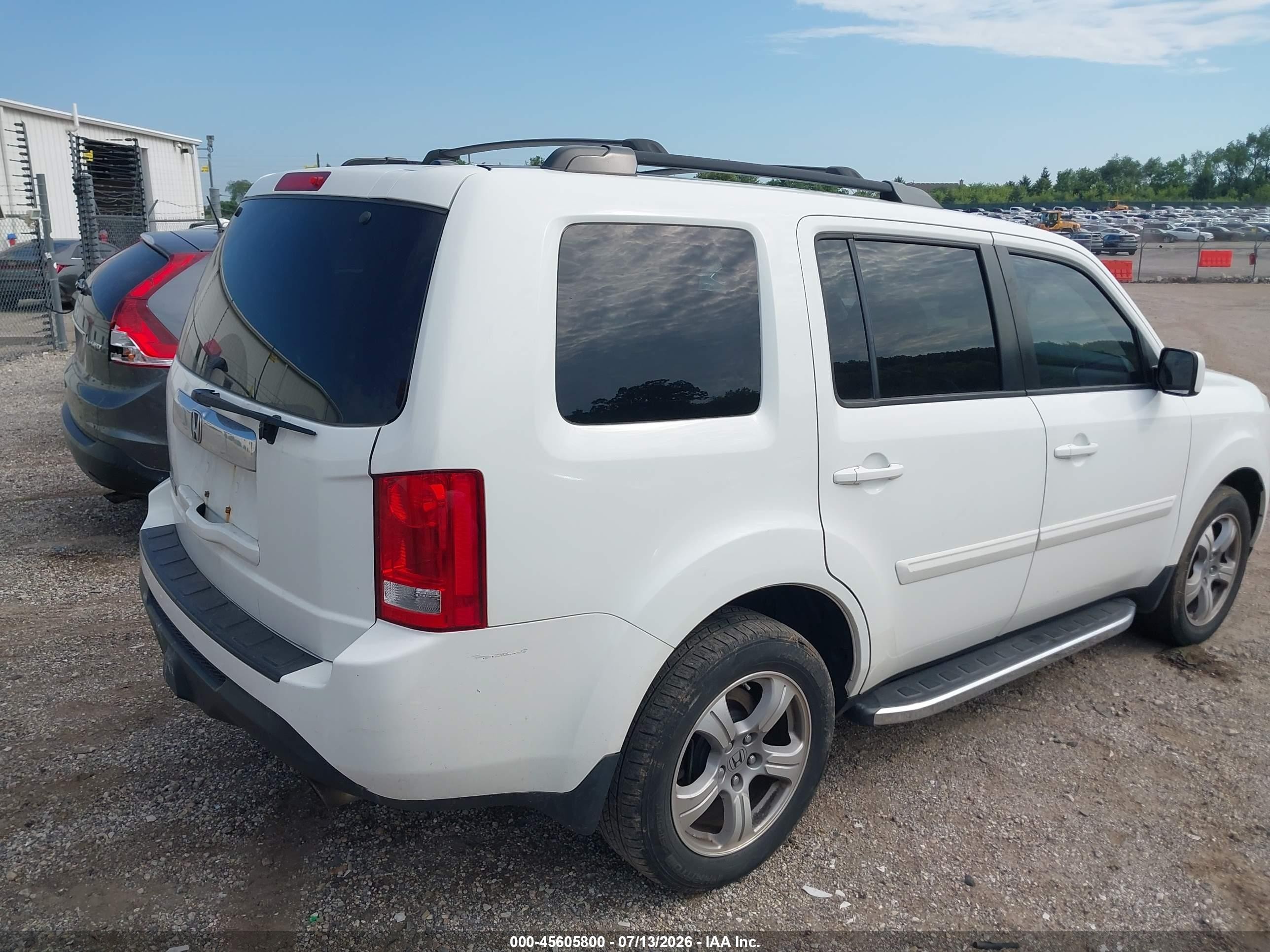 2013 Honda Pilot Ex-l Белый vin: 5FNYF3H78DB003904