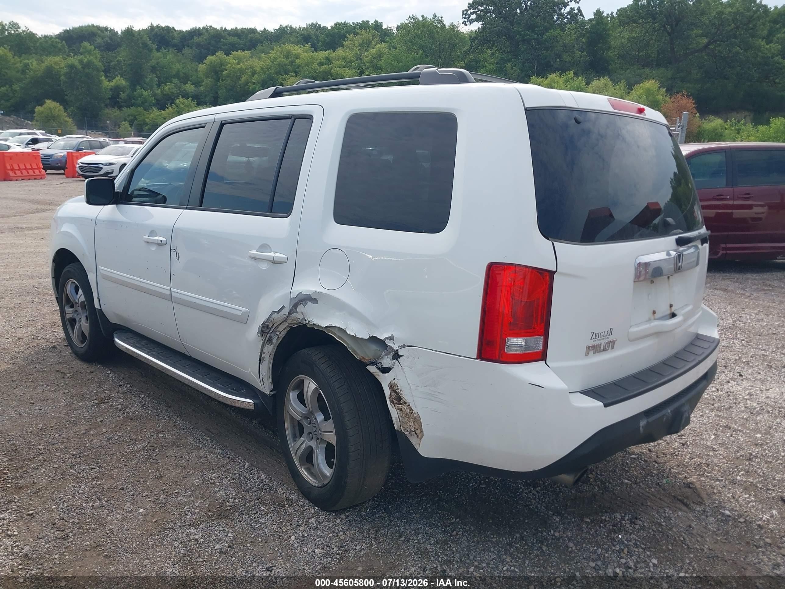 2013 Honda Pilot Ex-l Белый vin: 5FNYF3H78DB003904