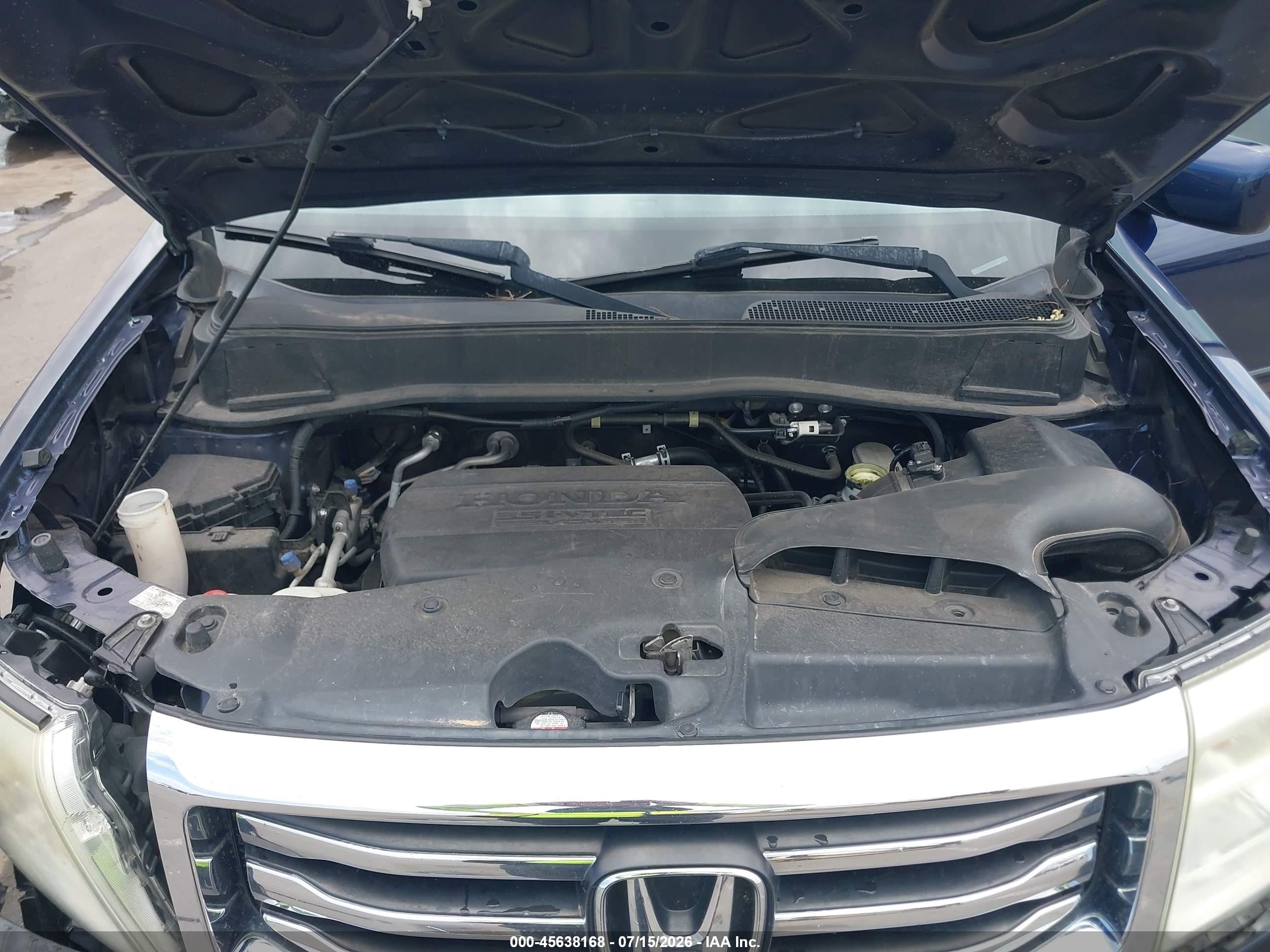 2014 Honda Pilot Ex-l Blue vin: 5FNYF3H79EB011866