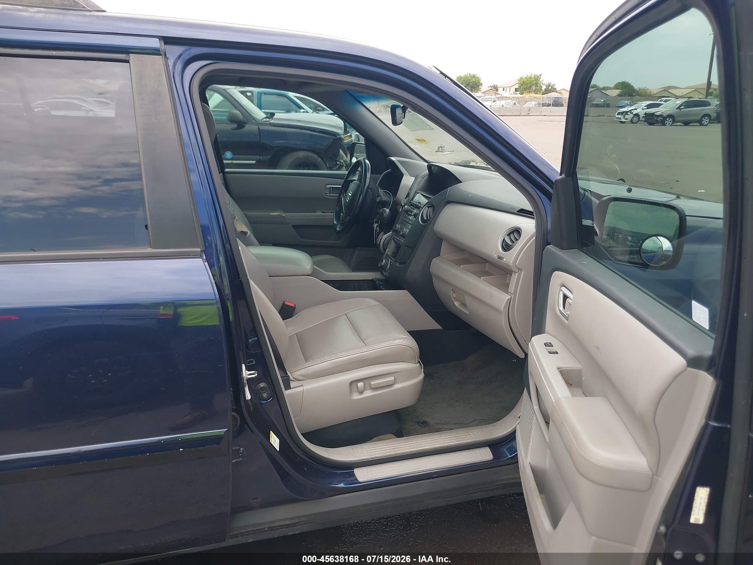 2014 Honda Pilot Ex-l Blue vin: 5FNYF3H79EB011866