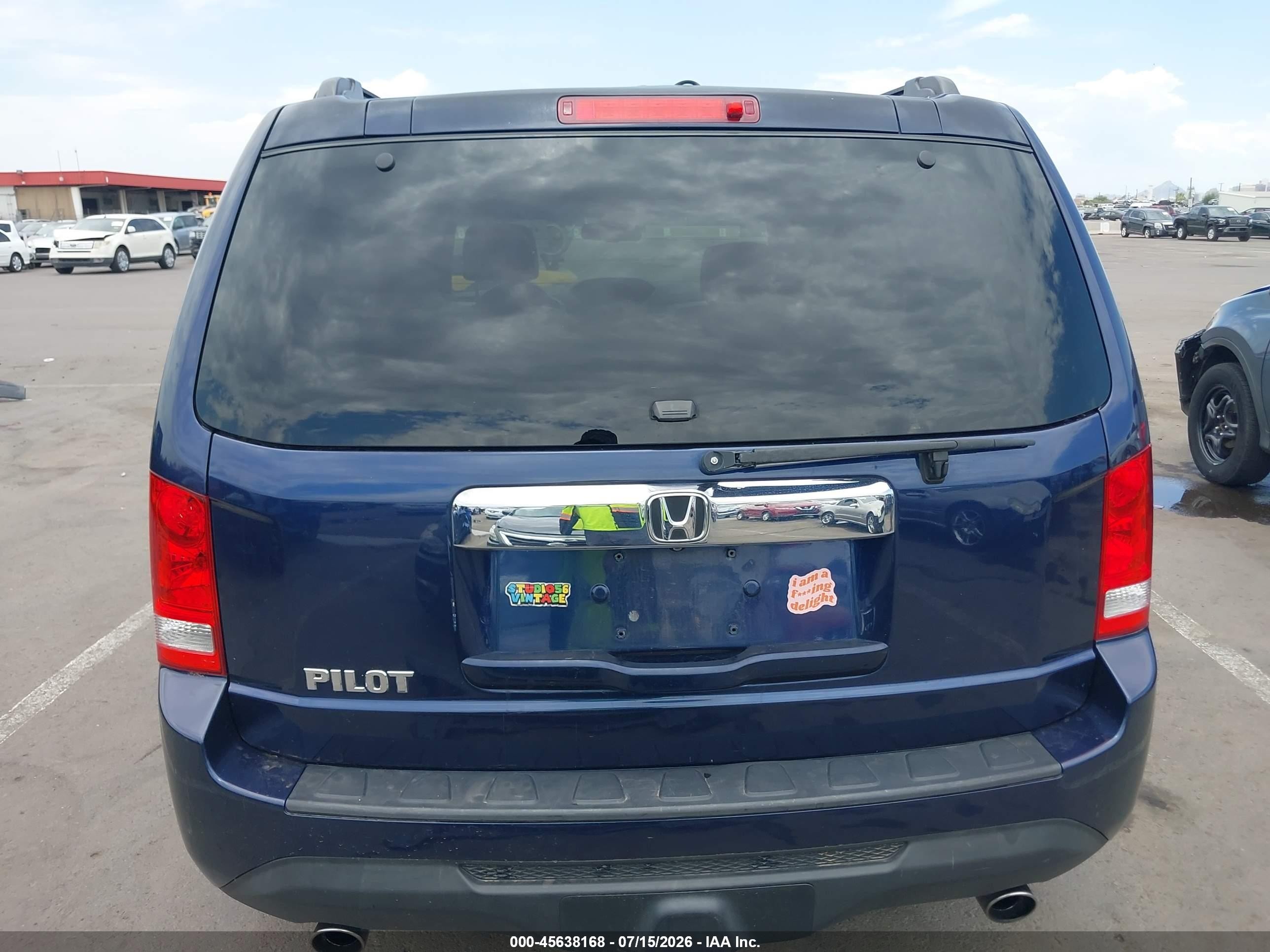 2014 Honda Pilot Ex-l Blue vin: 5FNYF3H79EB011866