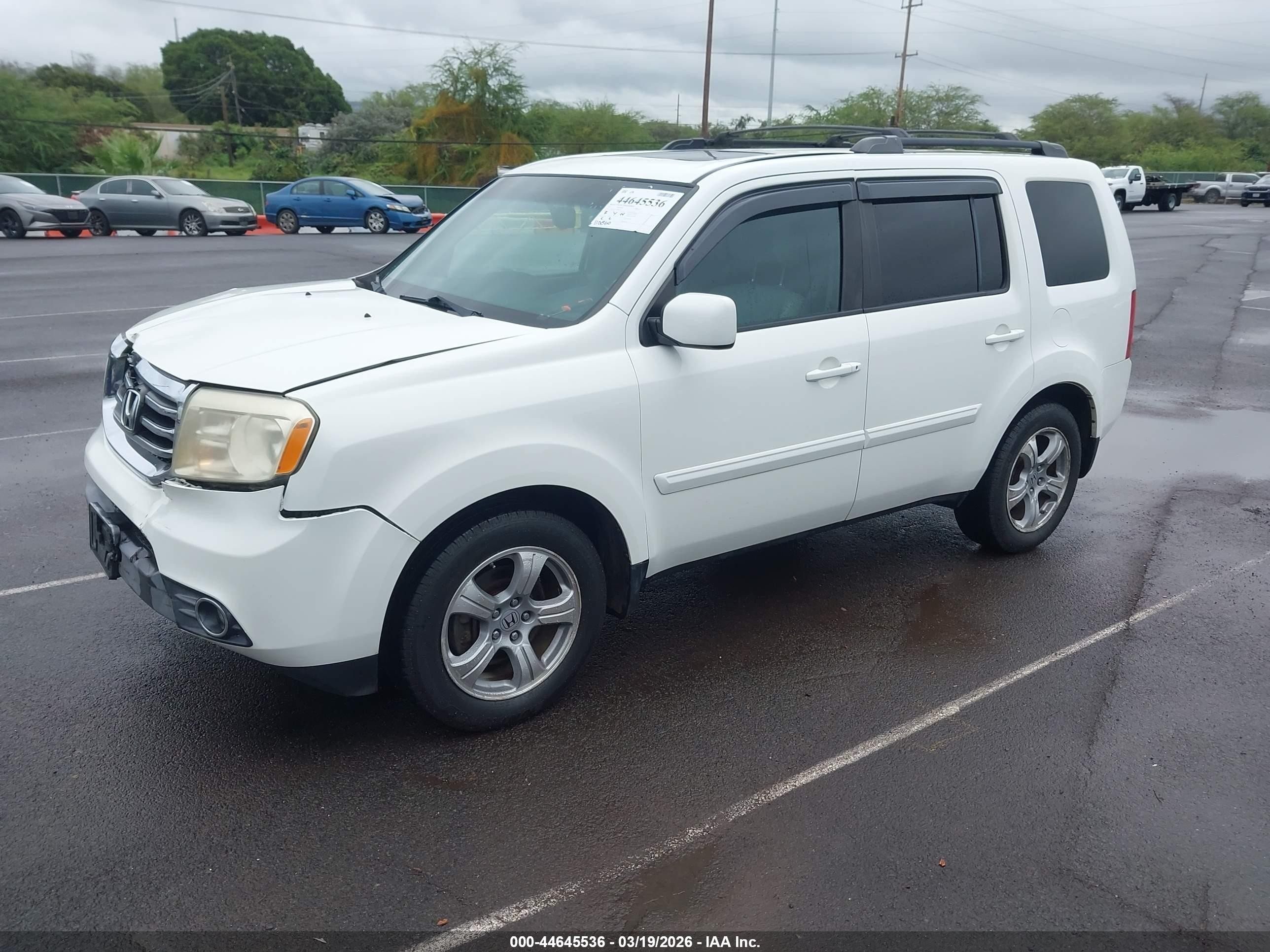 2015 Honda Pilot Ex-l White vin: 5FNYF3H79FB022013