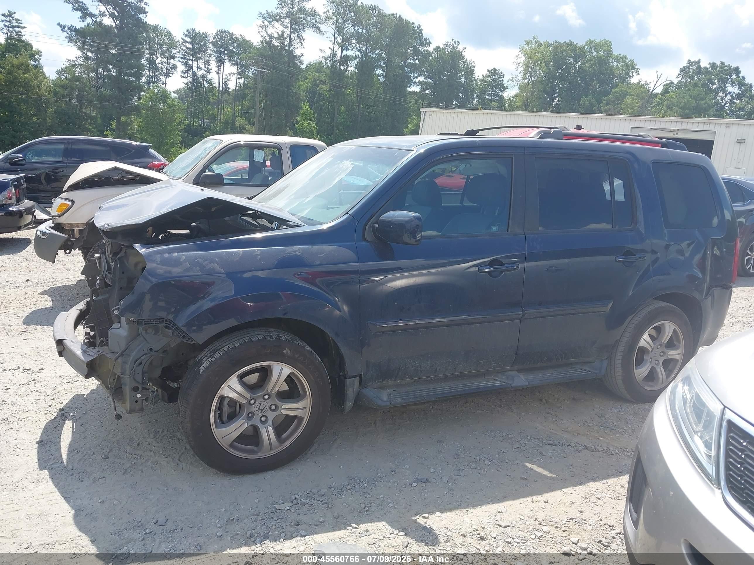 2012 Honda Pilot Ex-l Dark Blue vin: 5FNYF3H7XCB029127